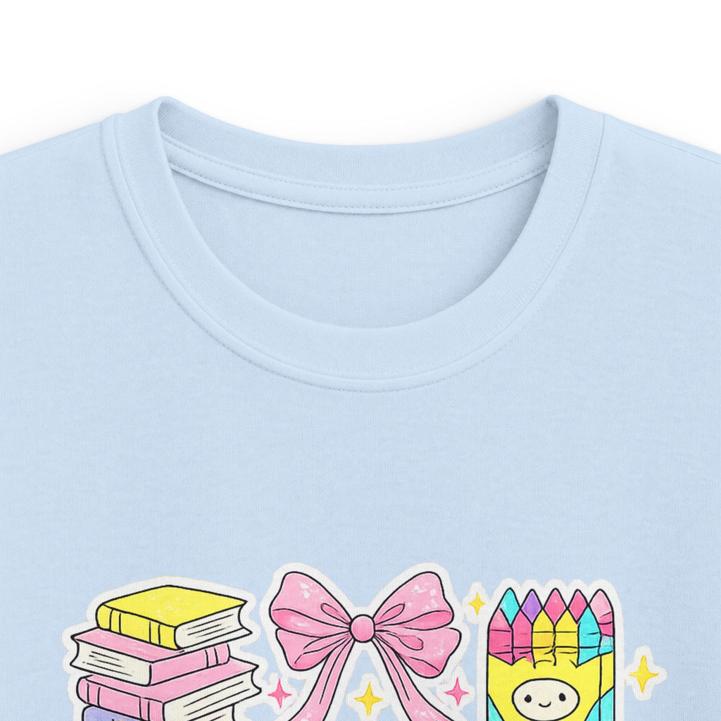 Kids Tee — Cute Pastel School Icons Design with Name "Aurora"
