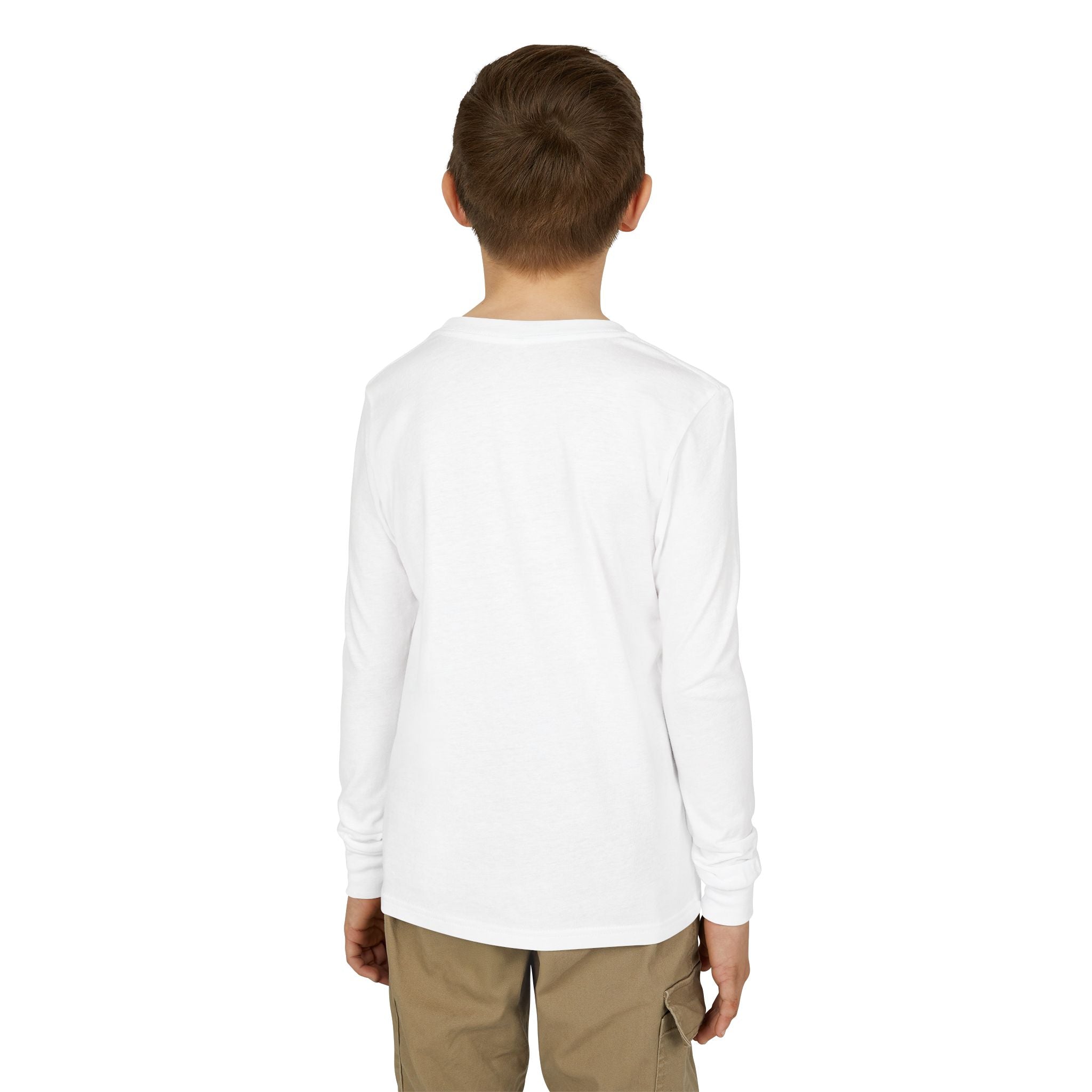 Youth Long Sleeve Tee — "Spooky Mini" Halloween Ghost & Pumpkin Kids Shirt