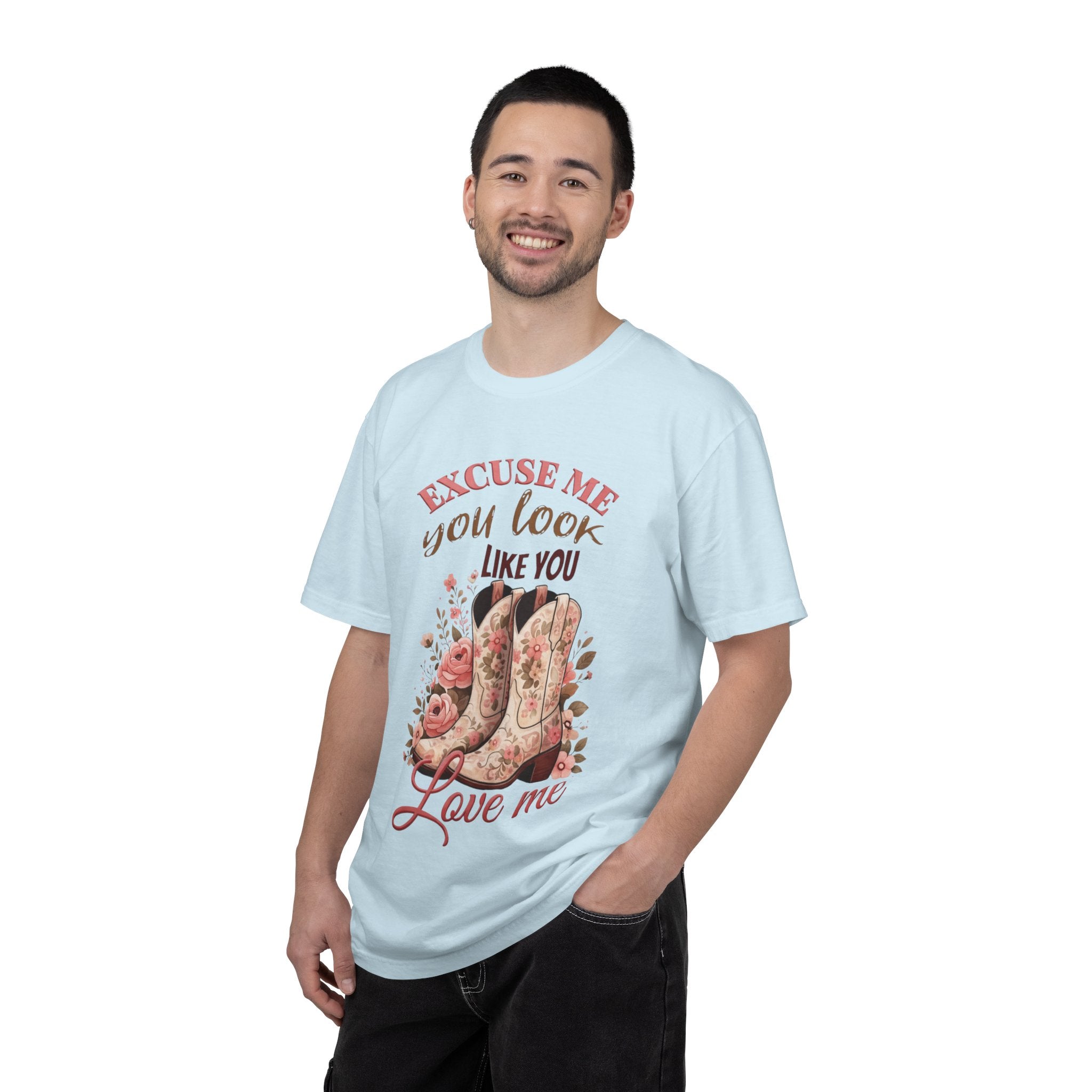 Excuse Me You Look Like You Love Me T-Shirt — Floral Cowboy Boots Graphic Tee