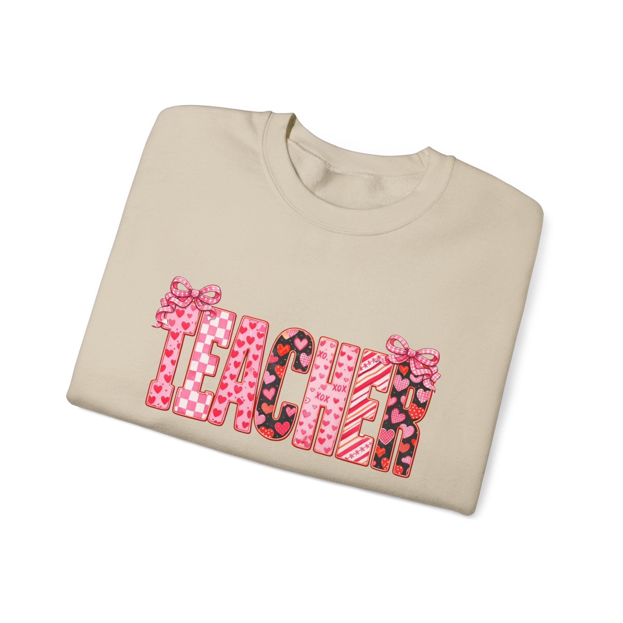 Teacher Leopard Heart Crewneck Sweatshirt