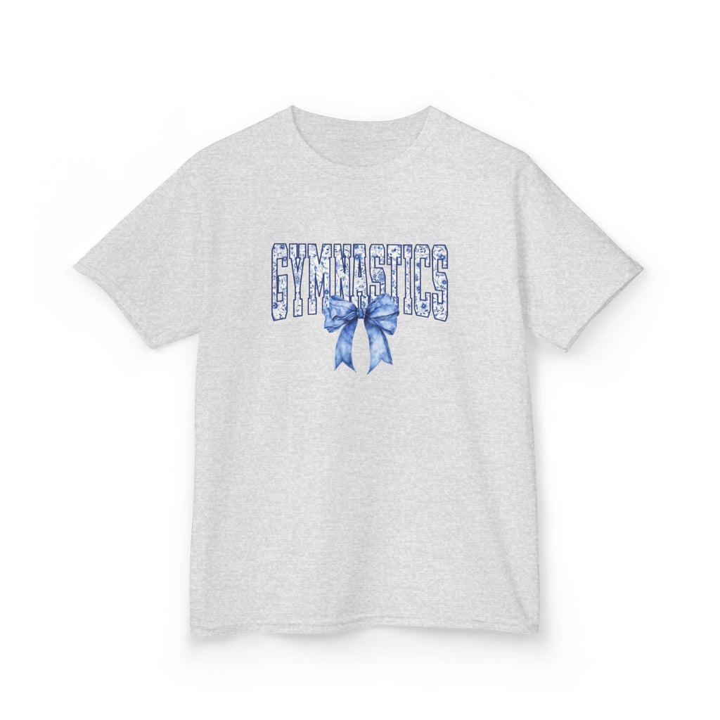 Gymnastics Kids Tee — Blue Bow Athletic Shirt for Girls