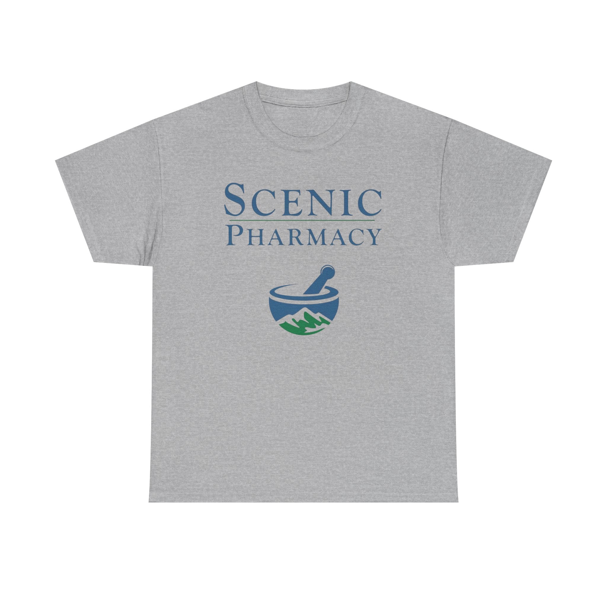 Scenic Pharmacy T-Shirt — Mountain Mortar & Pestle Graphic Tee