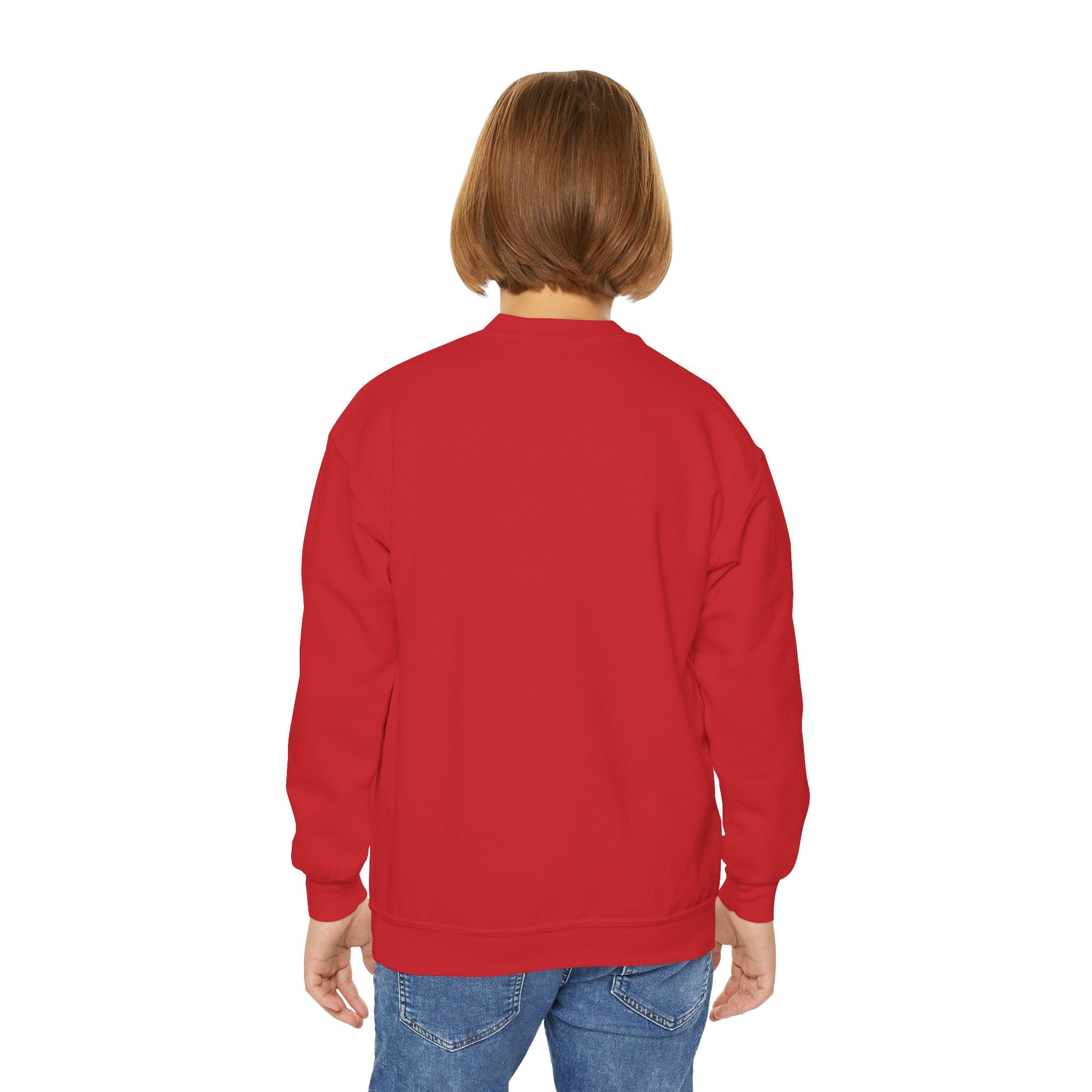Youth Crewneck Sweatshirt — 'Meme' Heart Pattern Kids Pullover