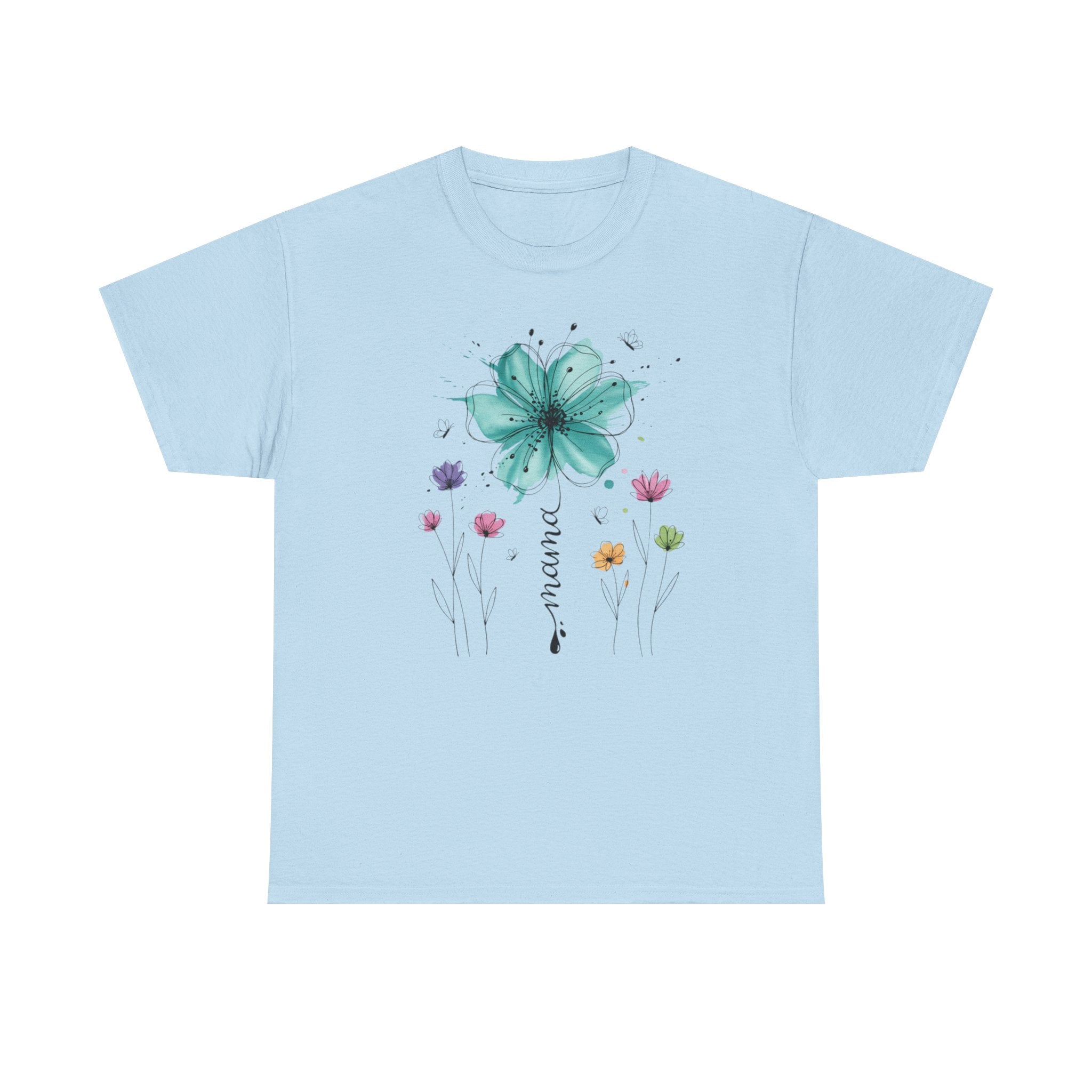 Mom Floral Watercolor Tee — 'mama' Flower Mother's Day Shirt