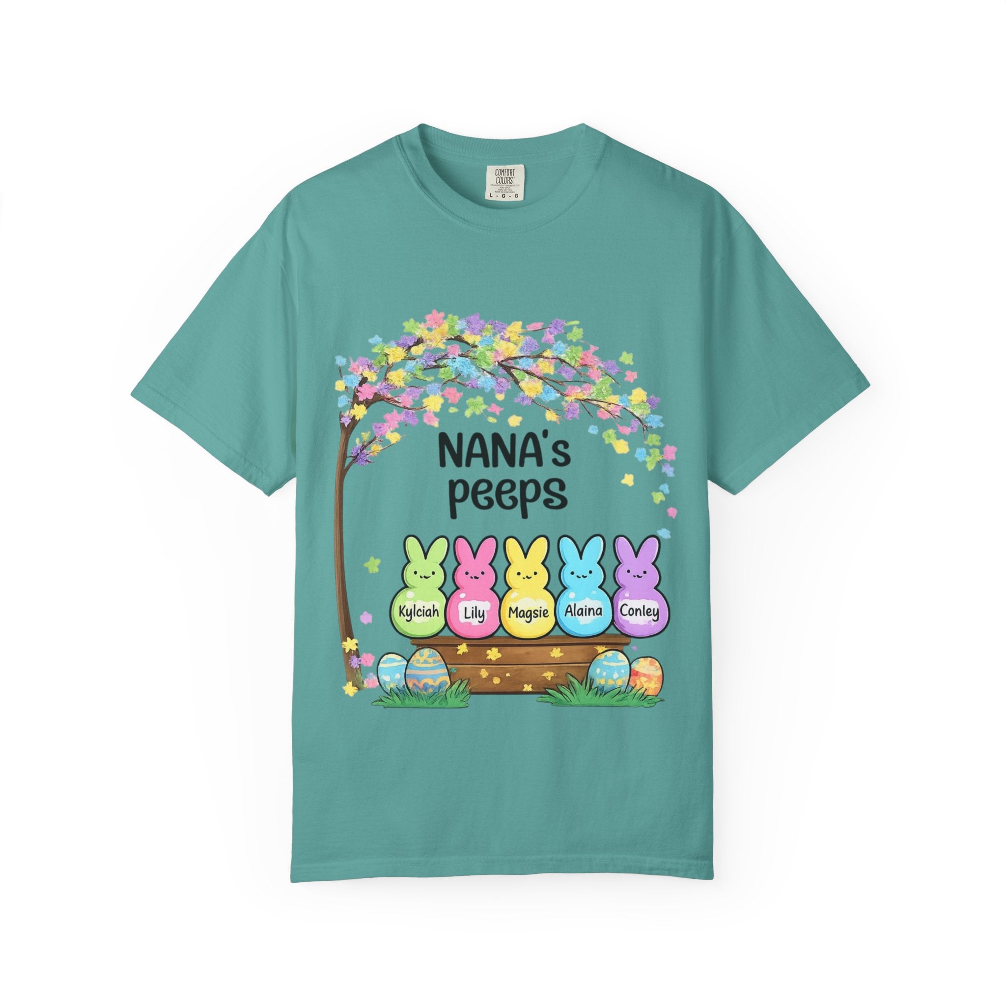 Nana's Peeps Easter T-Shirt — Personalized Grandma Bunny Family Tee