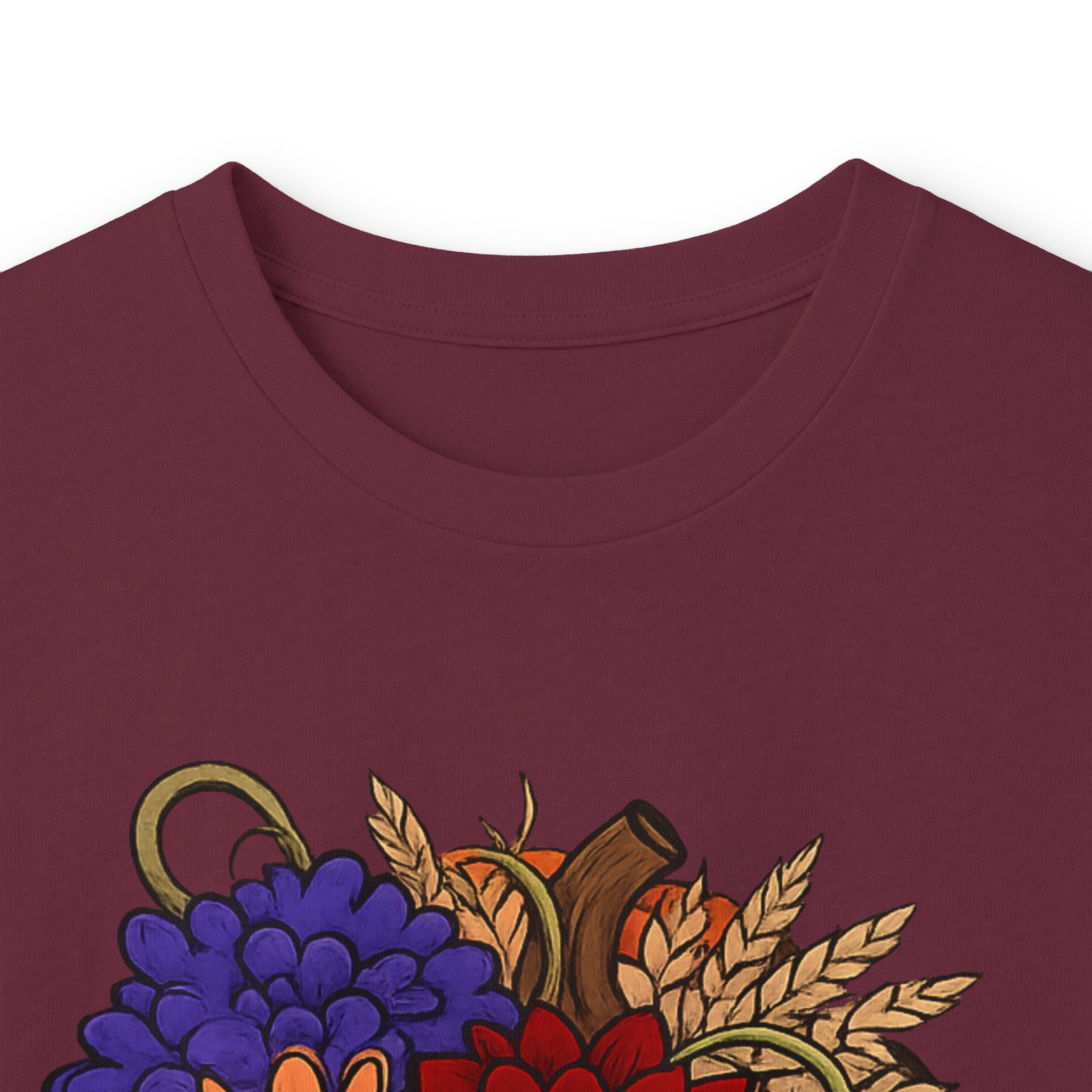 Thankful Mama Long Sleeve Tee — Thanksgiving Floral Cornucopia Shirt
