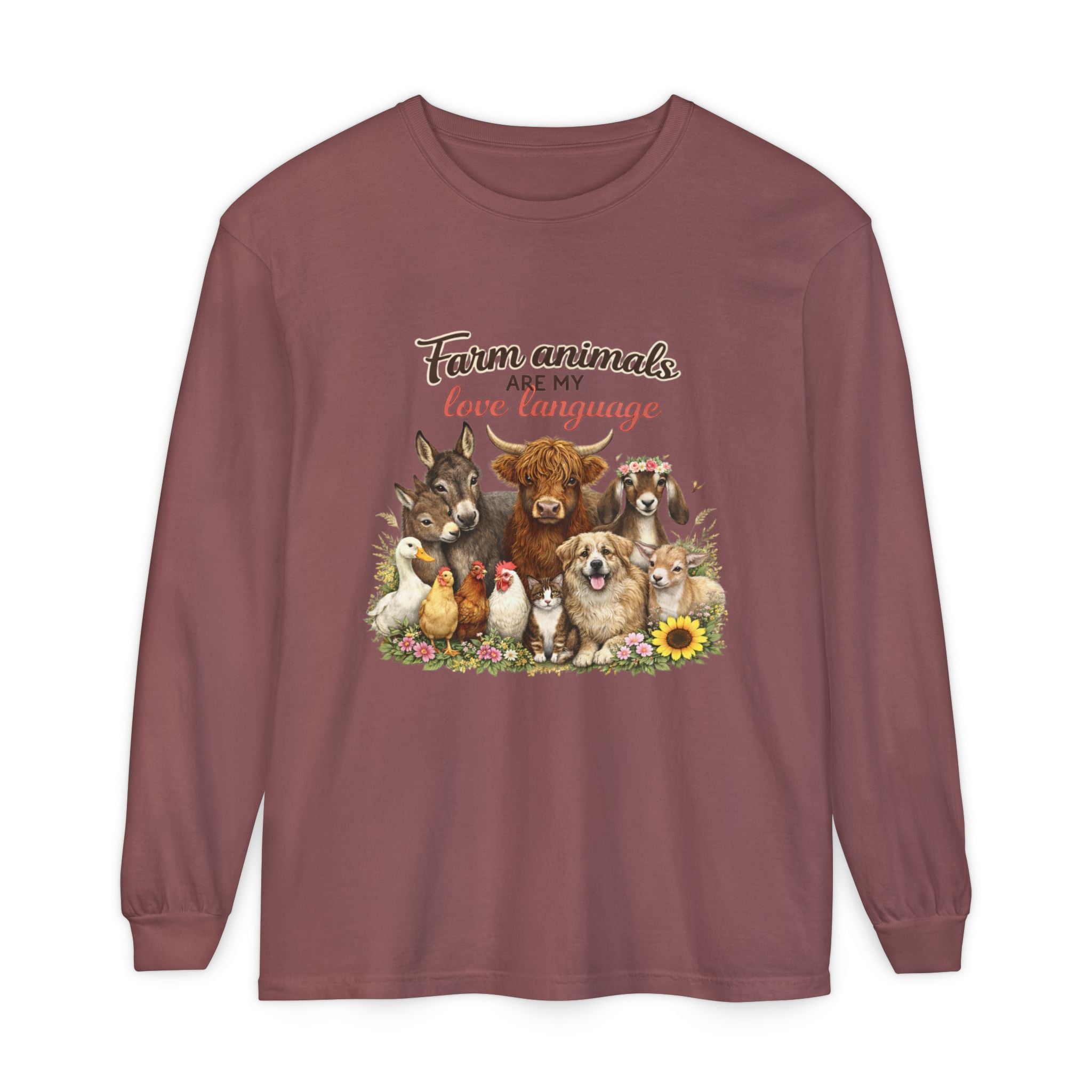 Farm Animals Are My Love Language Long Sleeve Tee