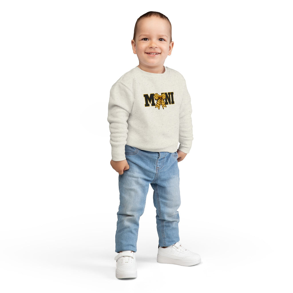 Mini Sweatshirt — 'MINI' Leopard Bow Toddler Pullover
