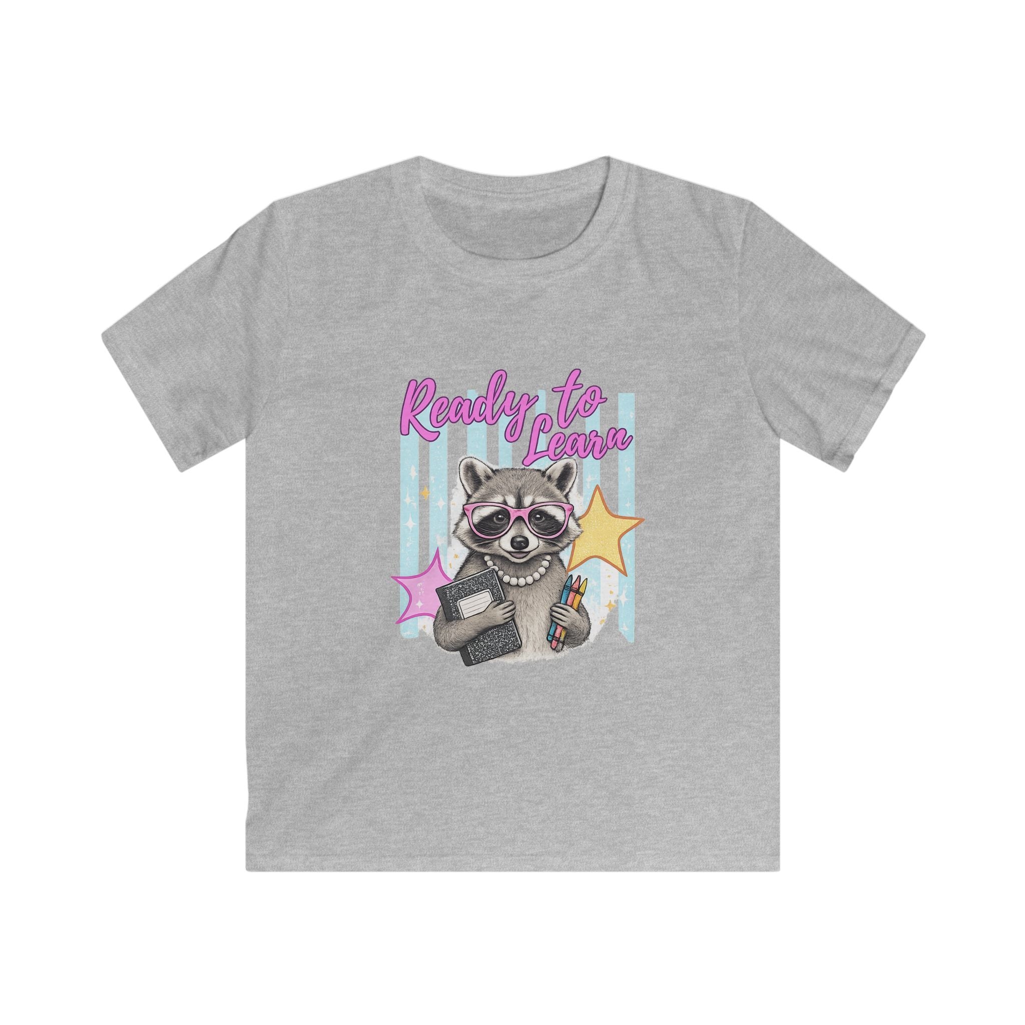 Kids Tee — 'Ready to Learn' Raccoon School Shirt