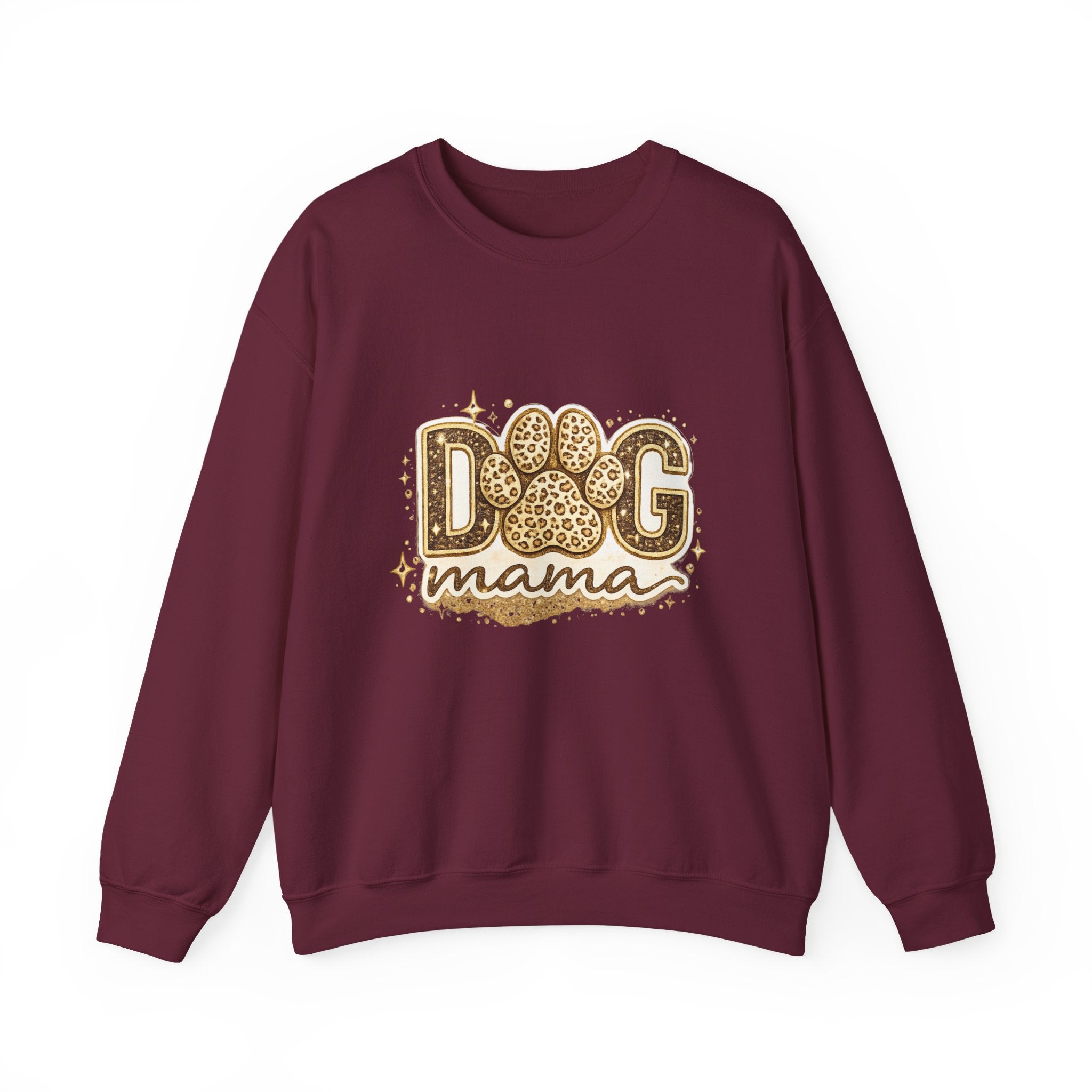 Dog Mama Crewneck Sweatshirt — Leopard Paw Graphic