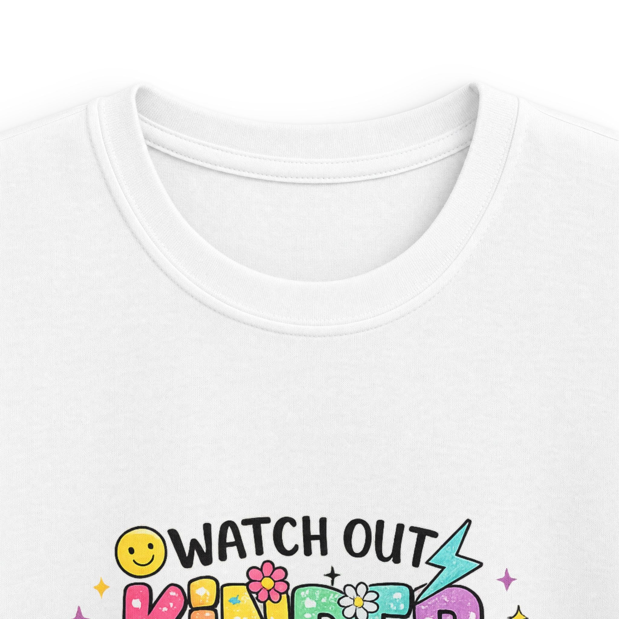Kindergarten Here I Come Kids T‑Shirt — "Watch Out Kindergarten Here I Come" Back‑to‑School Graphic Tee