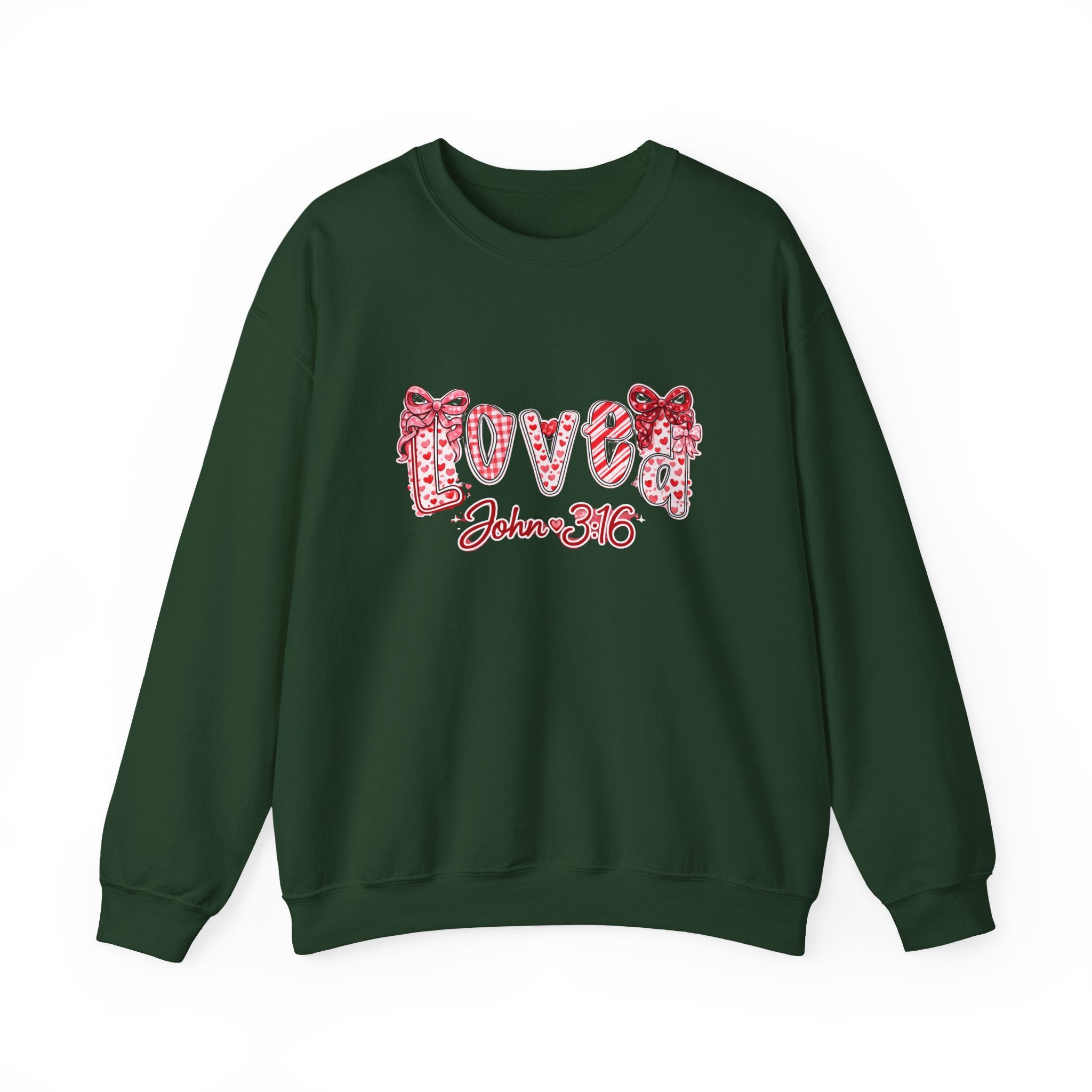 Valentine 'Love' Crewneck Sweatshirt — John 3:16 Script