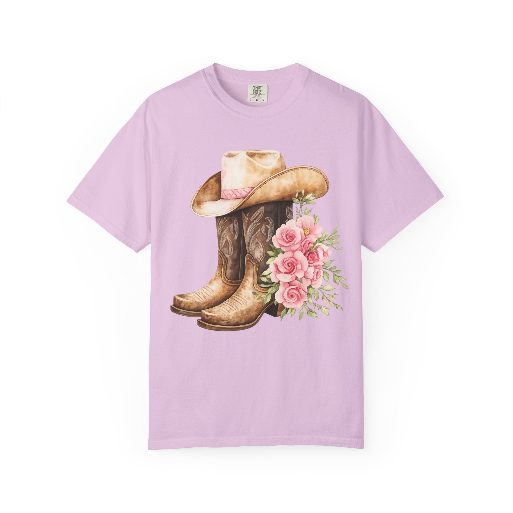 Cowboy Boots & Hat Floral T-Shirt — Western Country Floral Tee