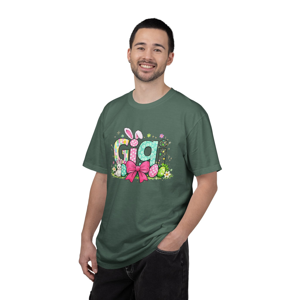 Easter Gigi T-Shirt — Pastel Bunny & Eggs Graphic Tee