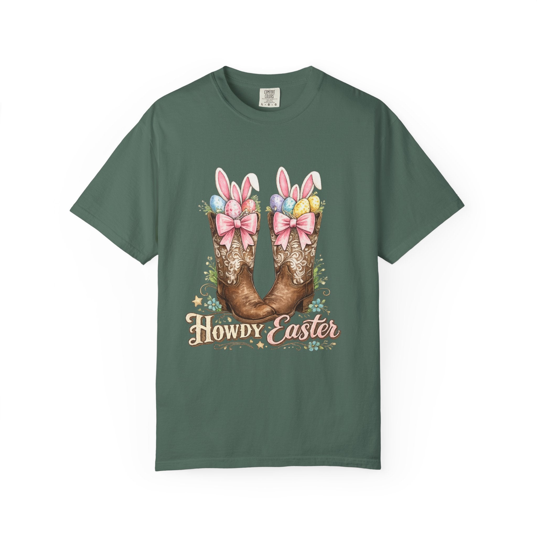 Howdy Easter Cowboy Boots T-Shirt — Western Easter Graphic Tee