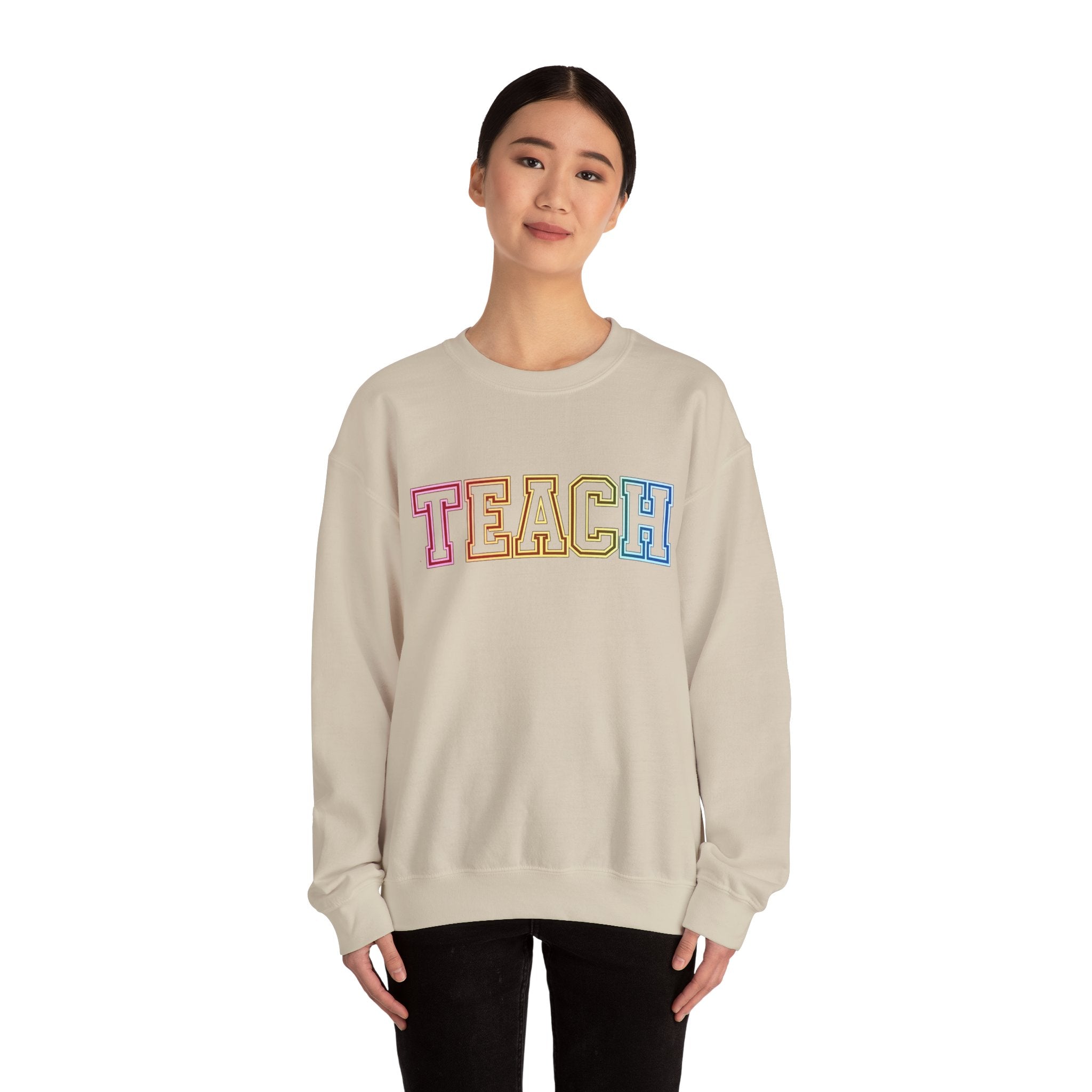 Teacher Rainbow 'TEACH' Crewneck Sweatshirt