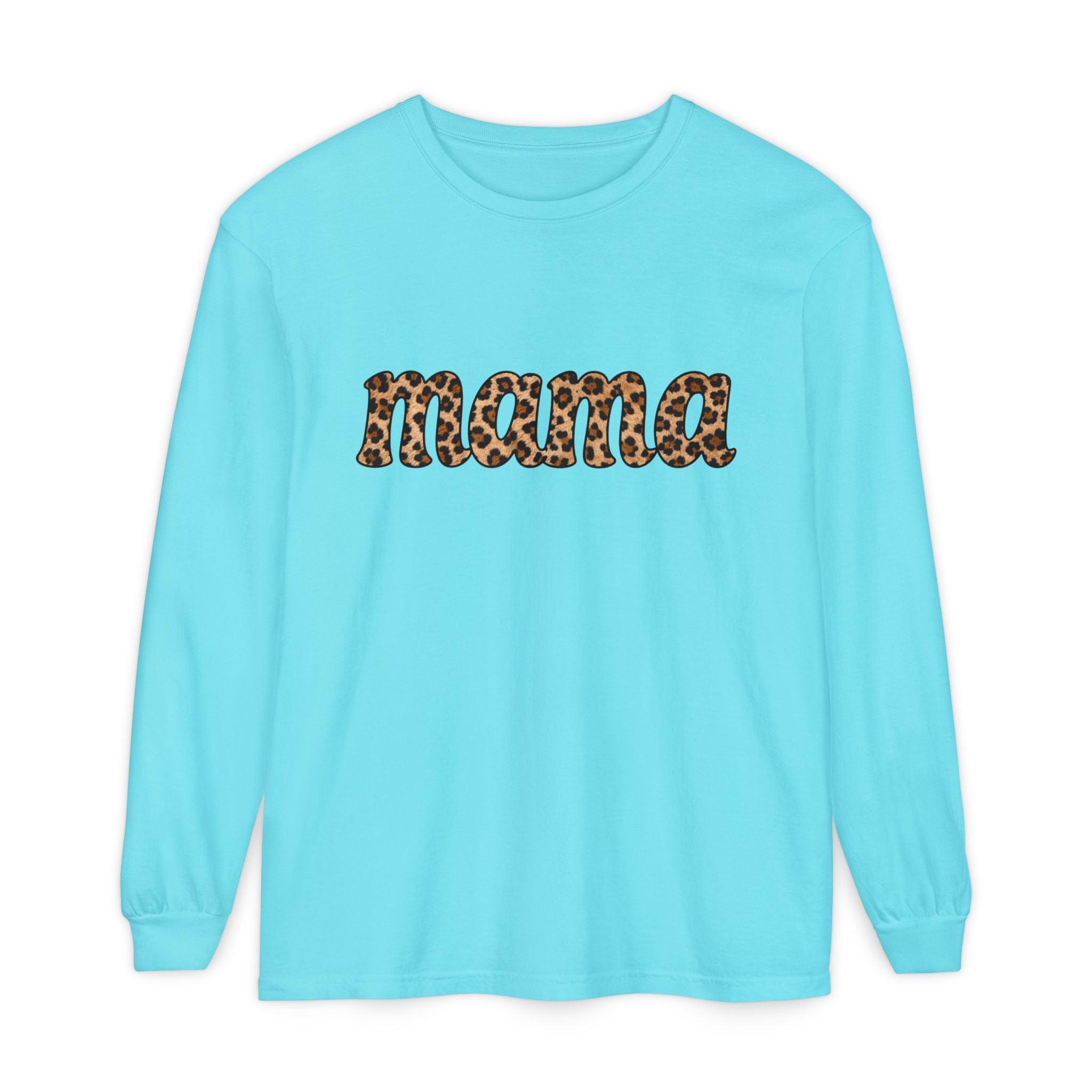 Mama Leopard Print Long Sleeve Tee