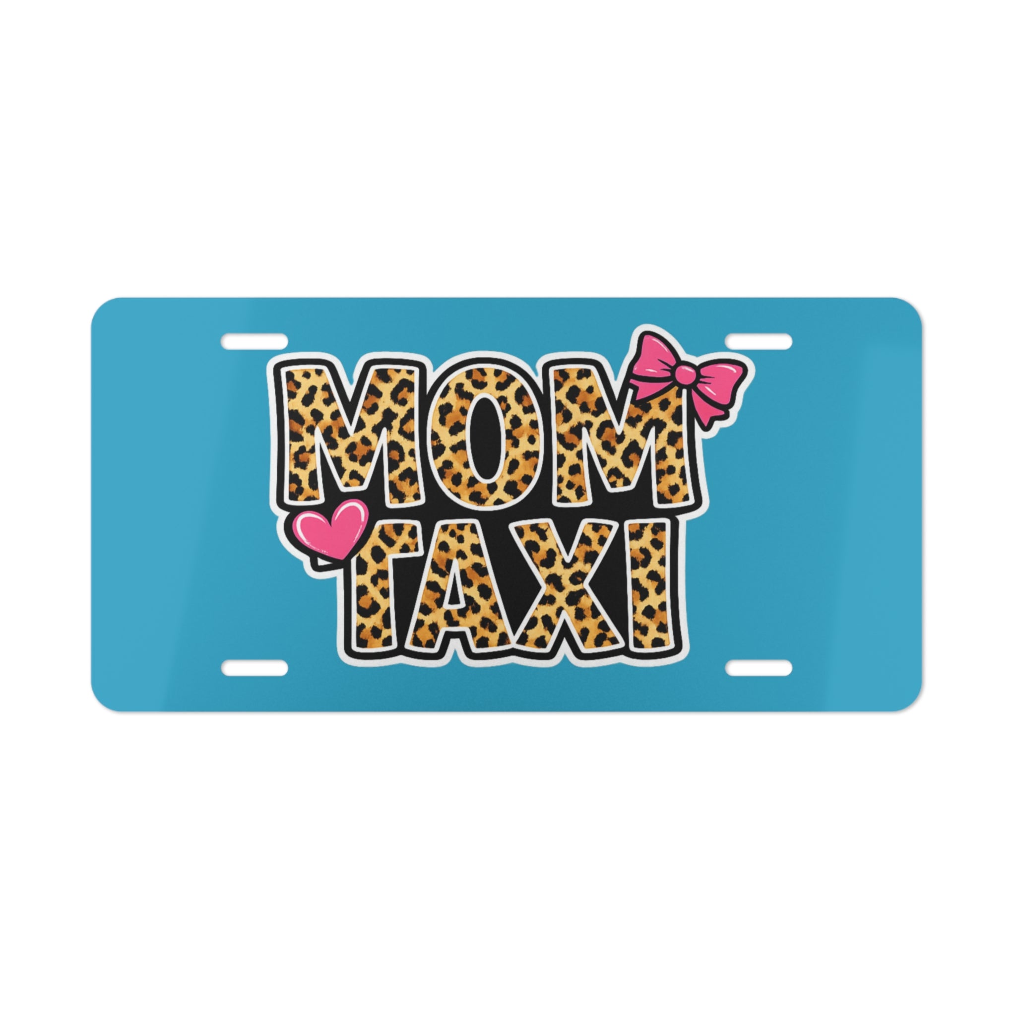 Mom Taxi Leopard Print Vanity Plate — Fun Mom Car License Plate