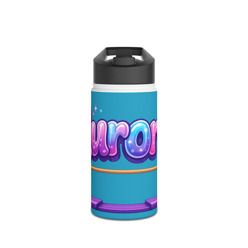 Aurora Bubble Letter Stainless Steel Water Bottle — Cute Cartoon Drink Bottle
