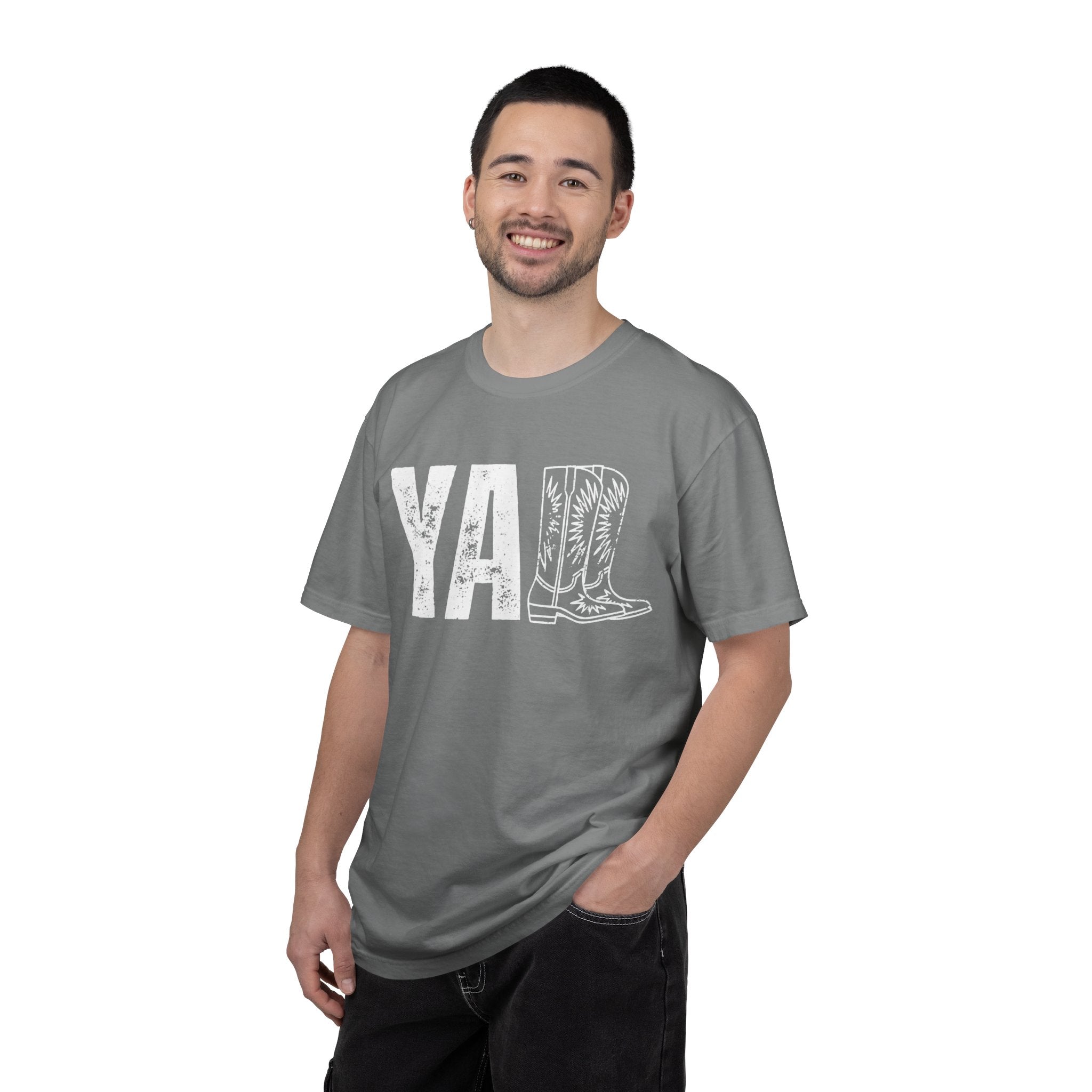 YA Boot Graphic T-Shirt — Distressed Cowboy Boots Tee