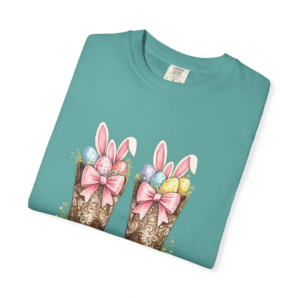 Howdy Easter Cowboy Boots T-Shirt — Western Easter Graphic Tee
