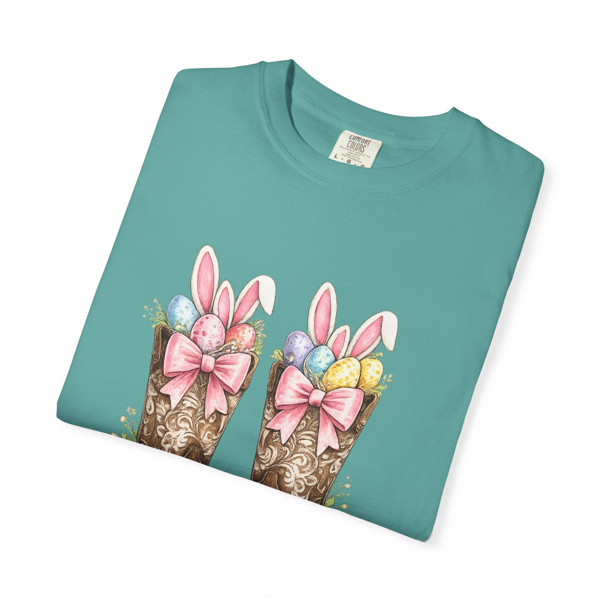 Howdy Easter Cowboy Boots T-Shirt — Western Easter Graphic Tee
