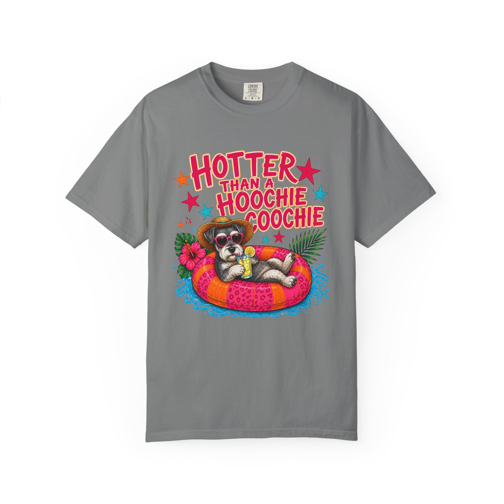 Graphic T-Shirt — "Hotter Than a Hoochie Coochie" Summer Pool Cat Tee