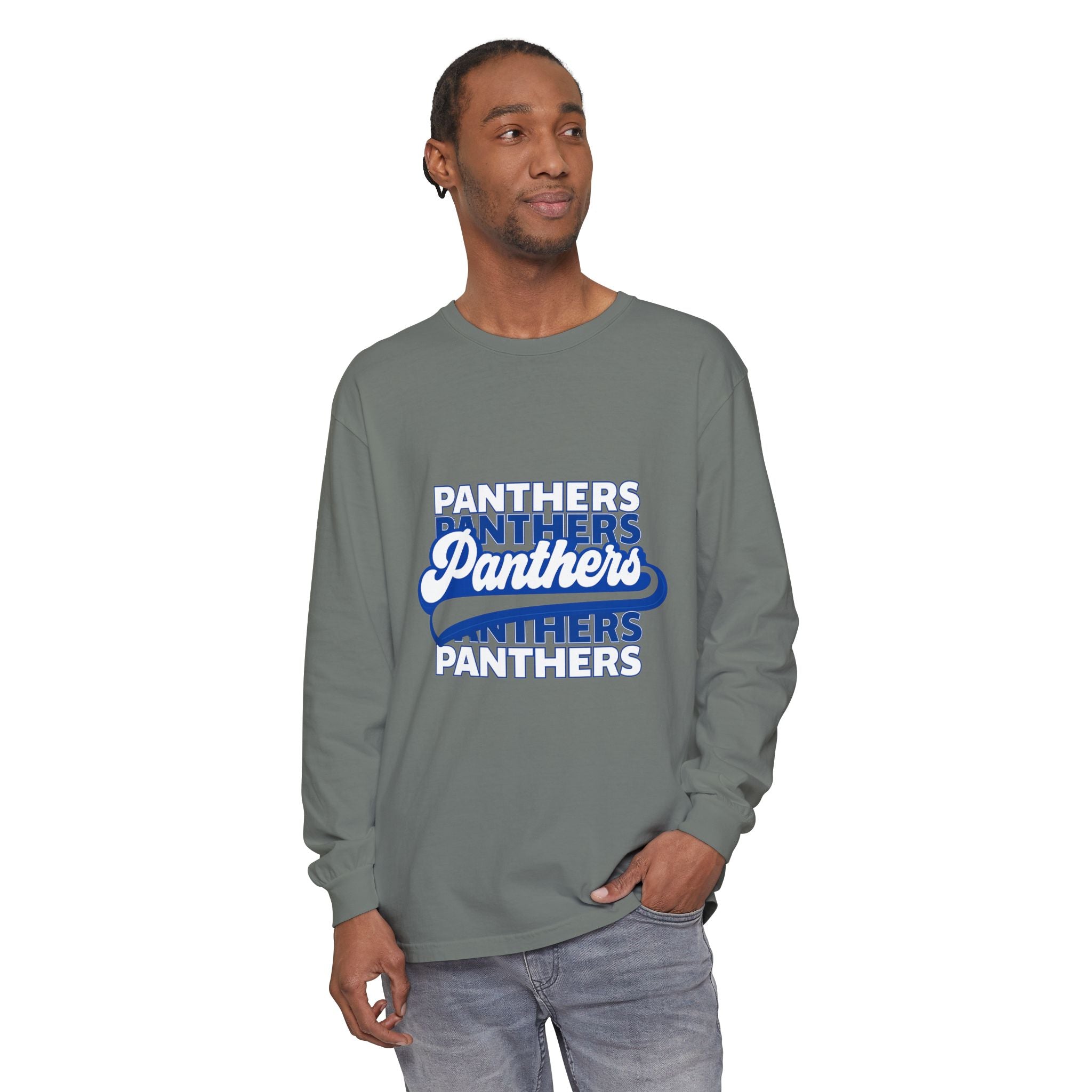 Panthers Retro Script Long Sleeve Tee