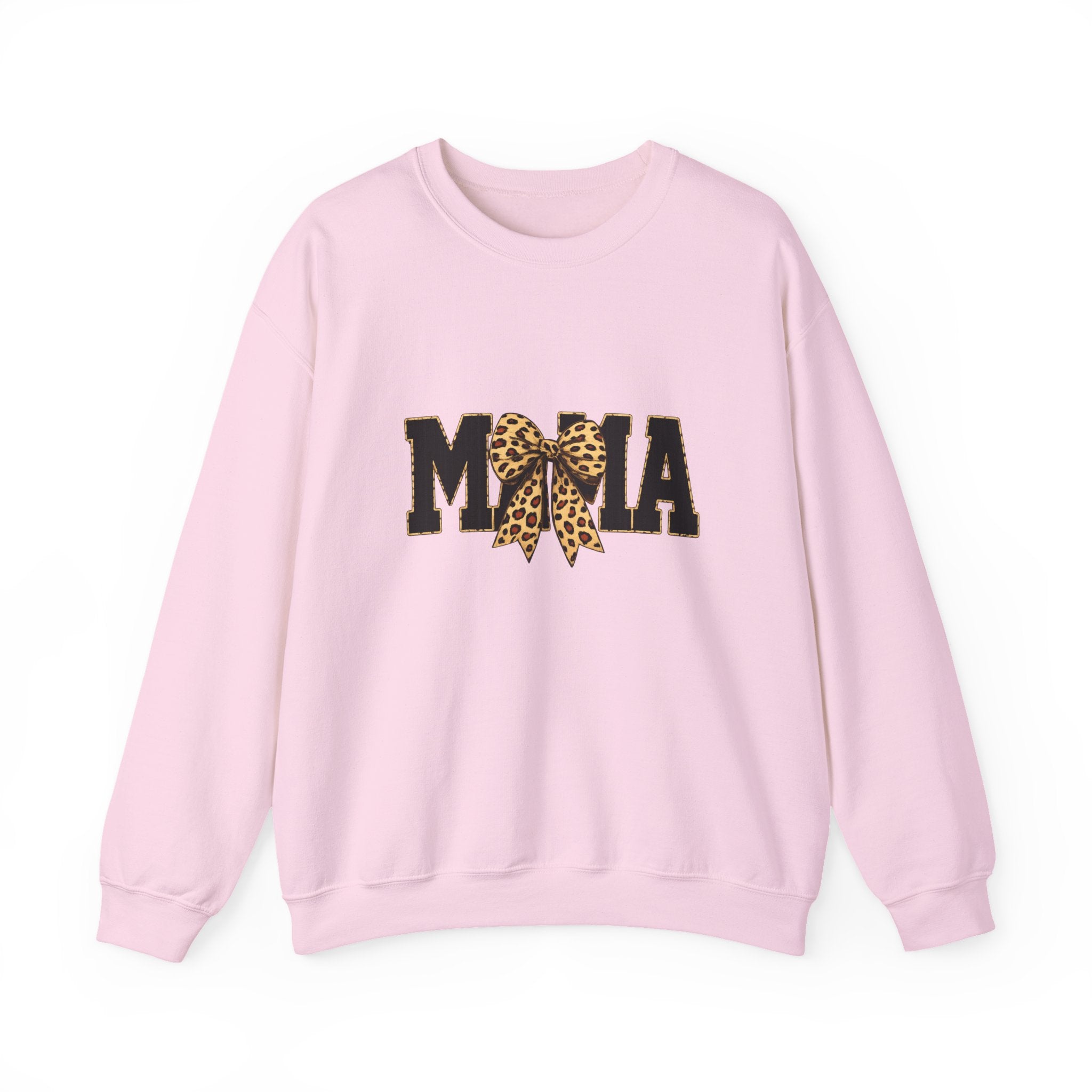 Mama Leopard Bow Crewneck Sweatshirt