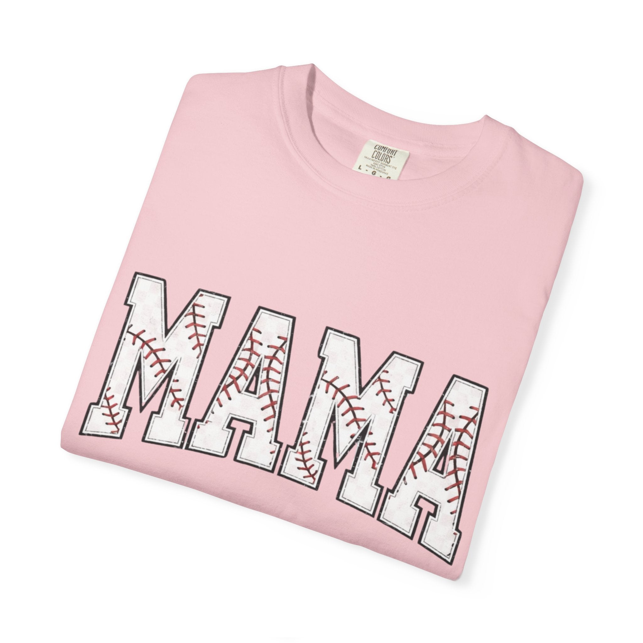 Mama Baseball Tee — 'MAMA' Stitched Baseball Mom T‑Shirt