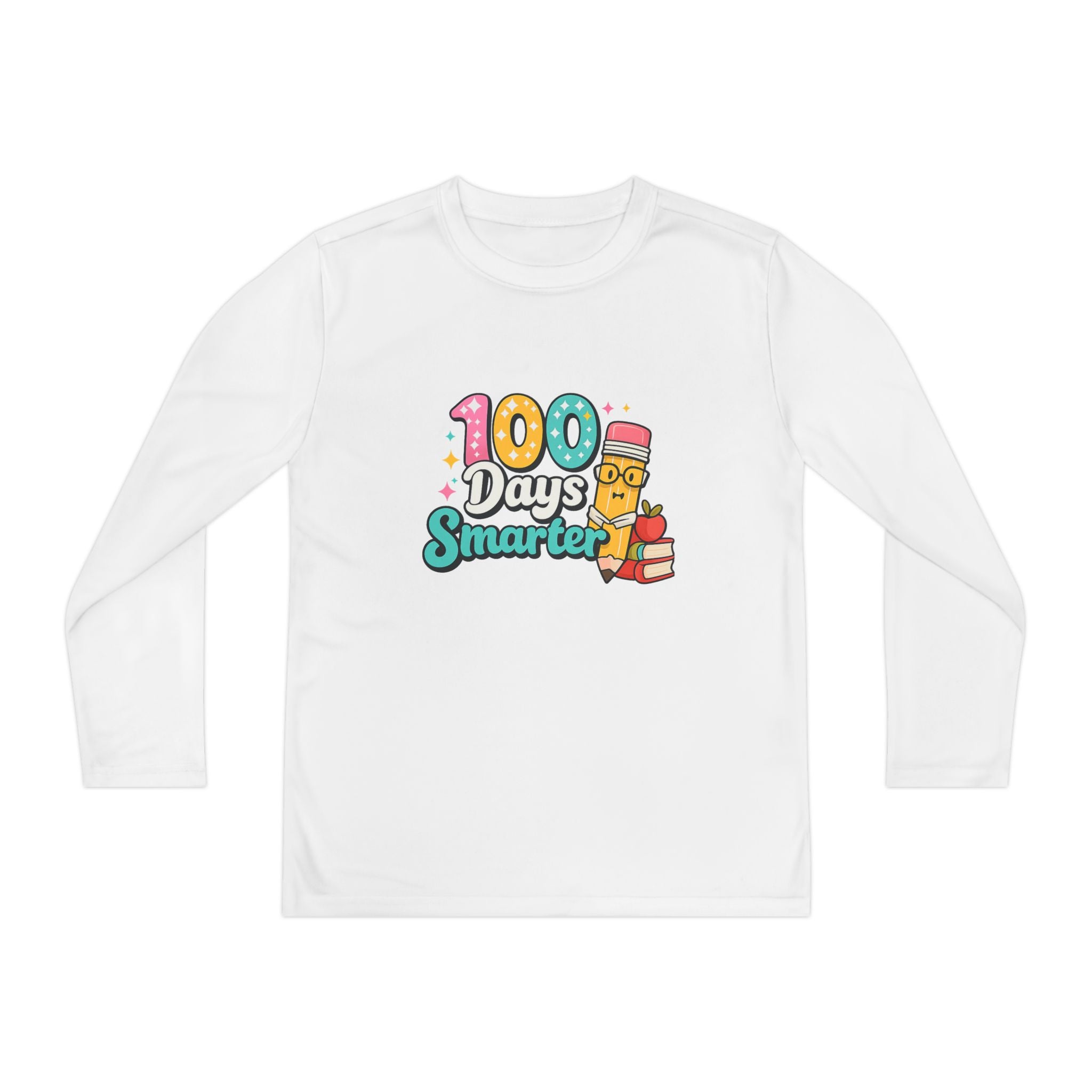Youth Long Sleeve Tee - "100 Days Smarter" School Celebration Shirt