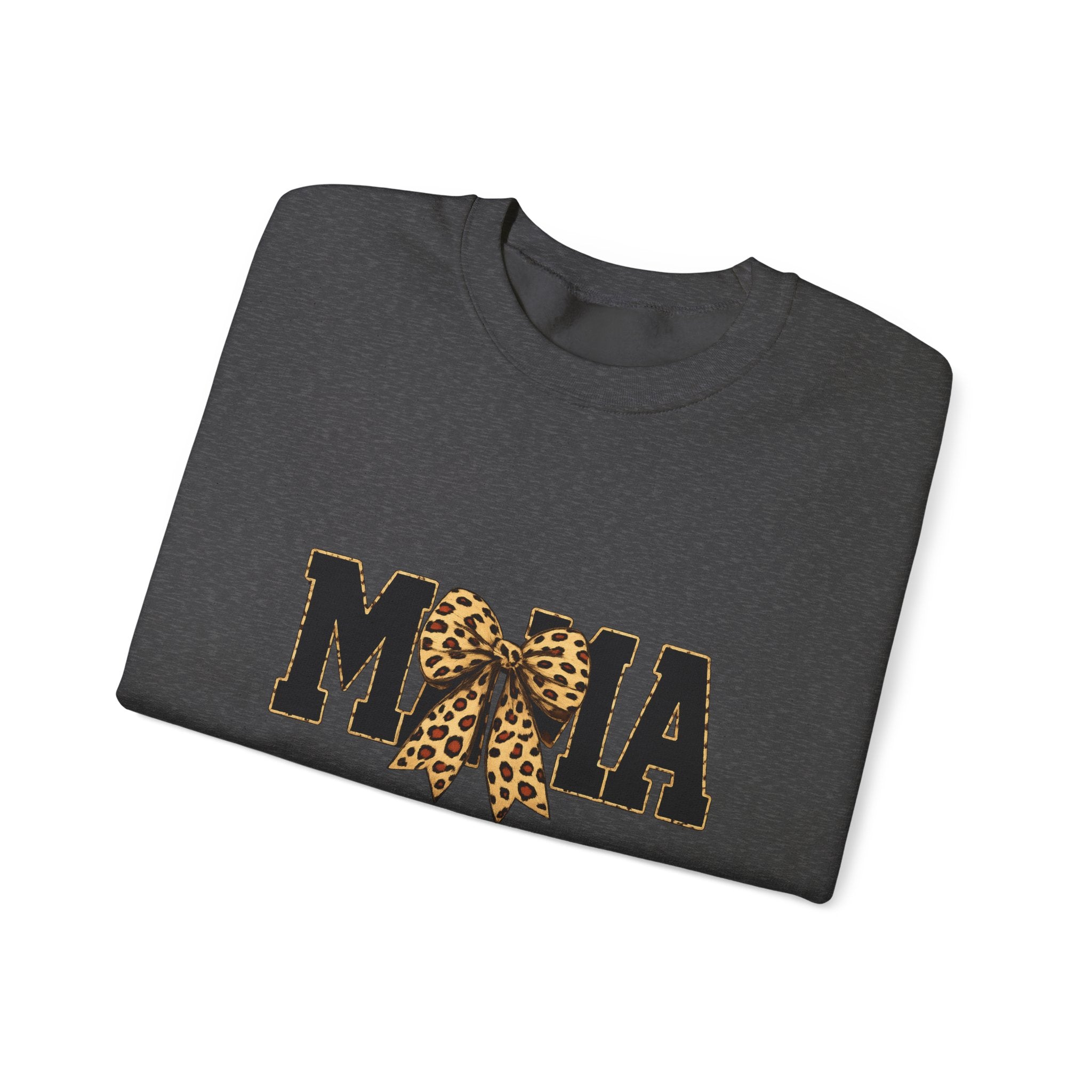 Mama Leopard Bow Crewneck Sweatshirt
