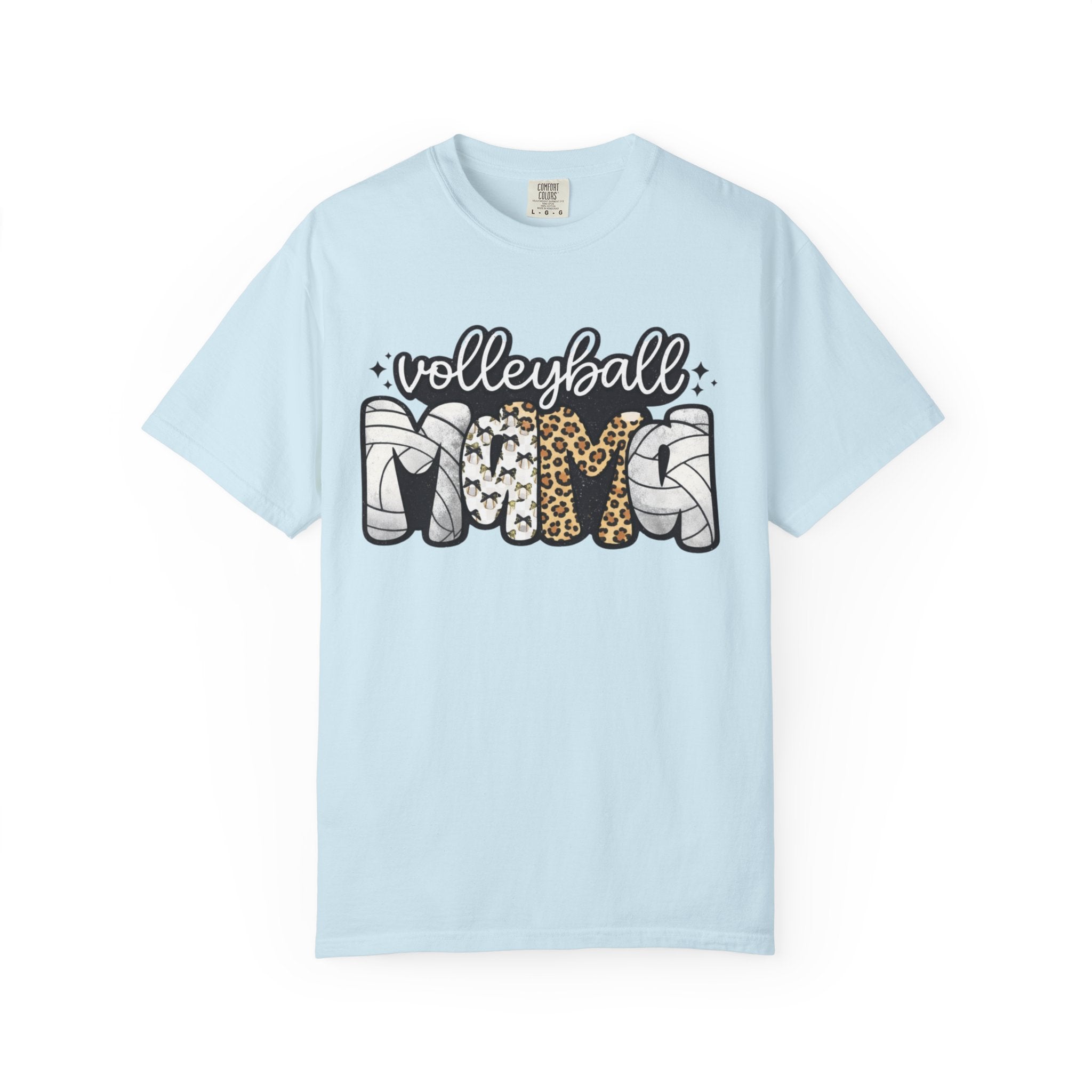Volleyball Mom T-Shirt — Leopard & Ball Graphic Tee for Coaches & Fans