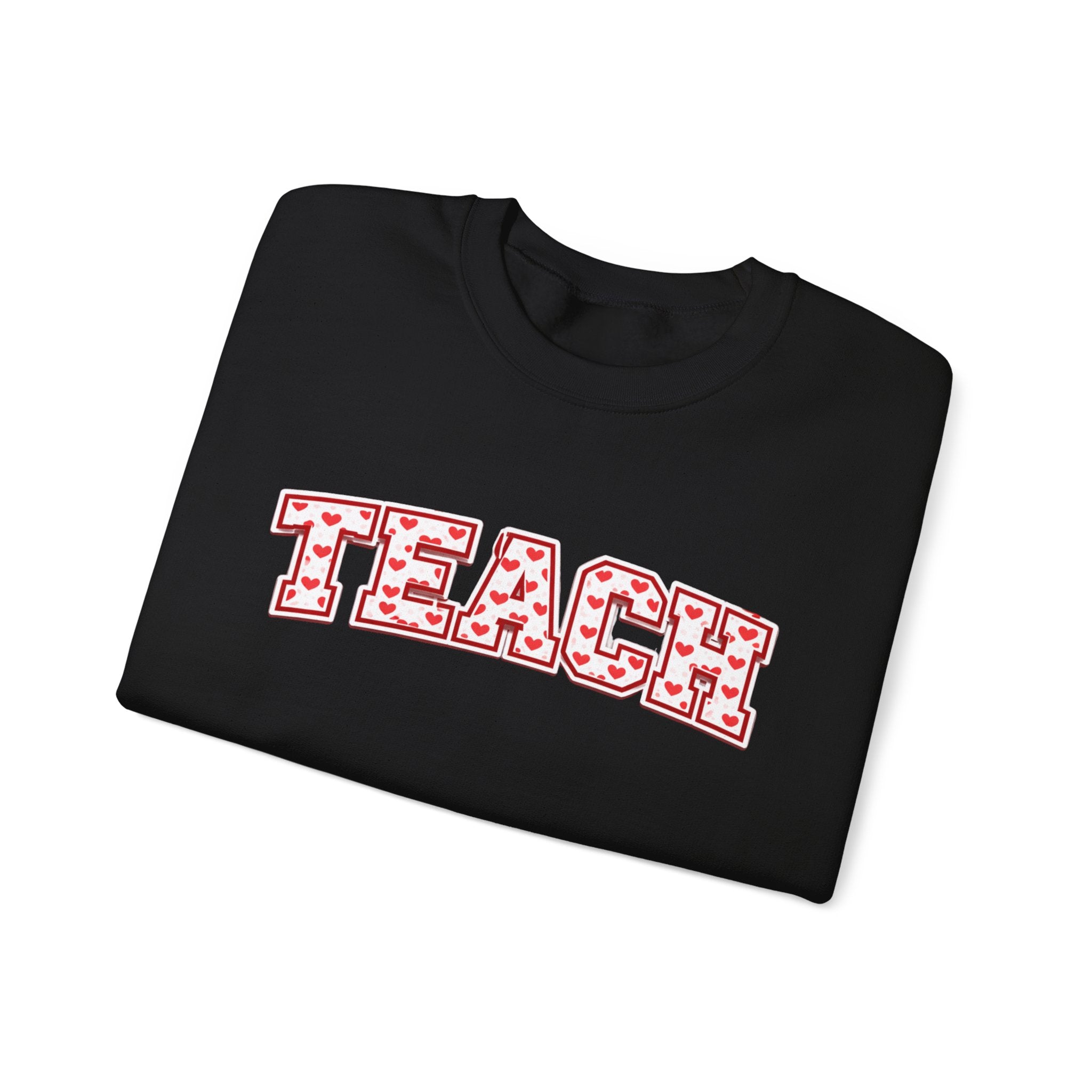 Teach Floral Crewneck Sweatshirt — 'TEACH' Pink Floral Teacher Pullover