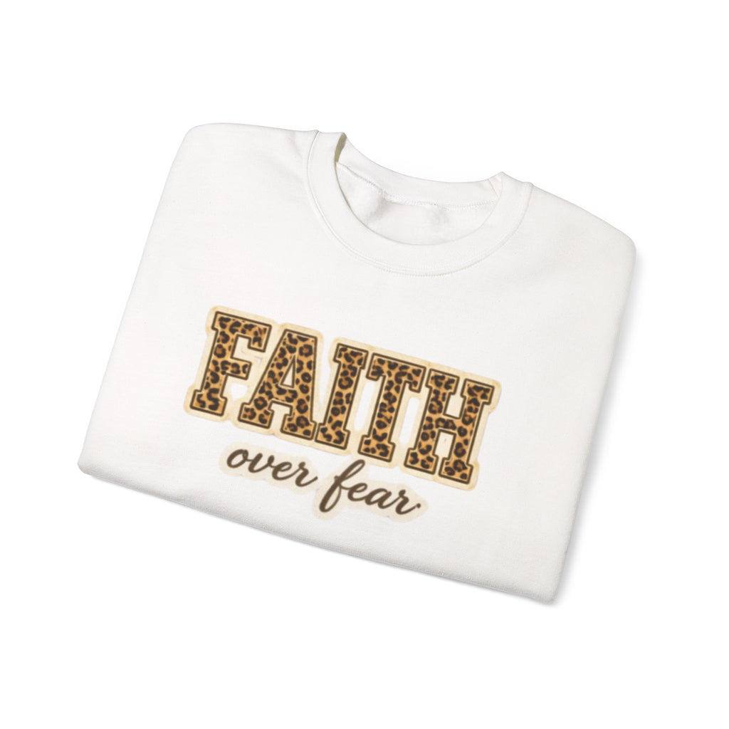 Faith Over Fear Leopard Graphic Sweatshirt