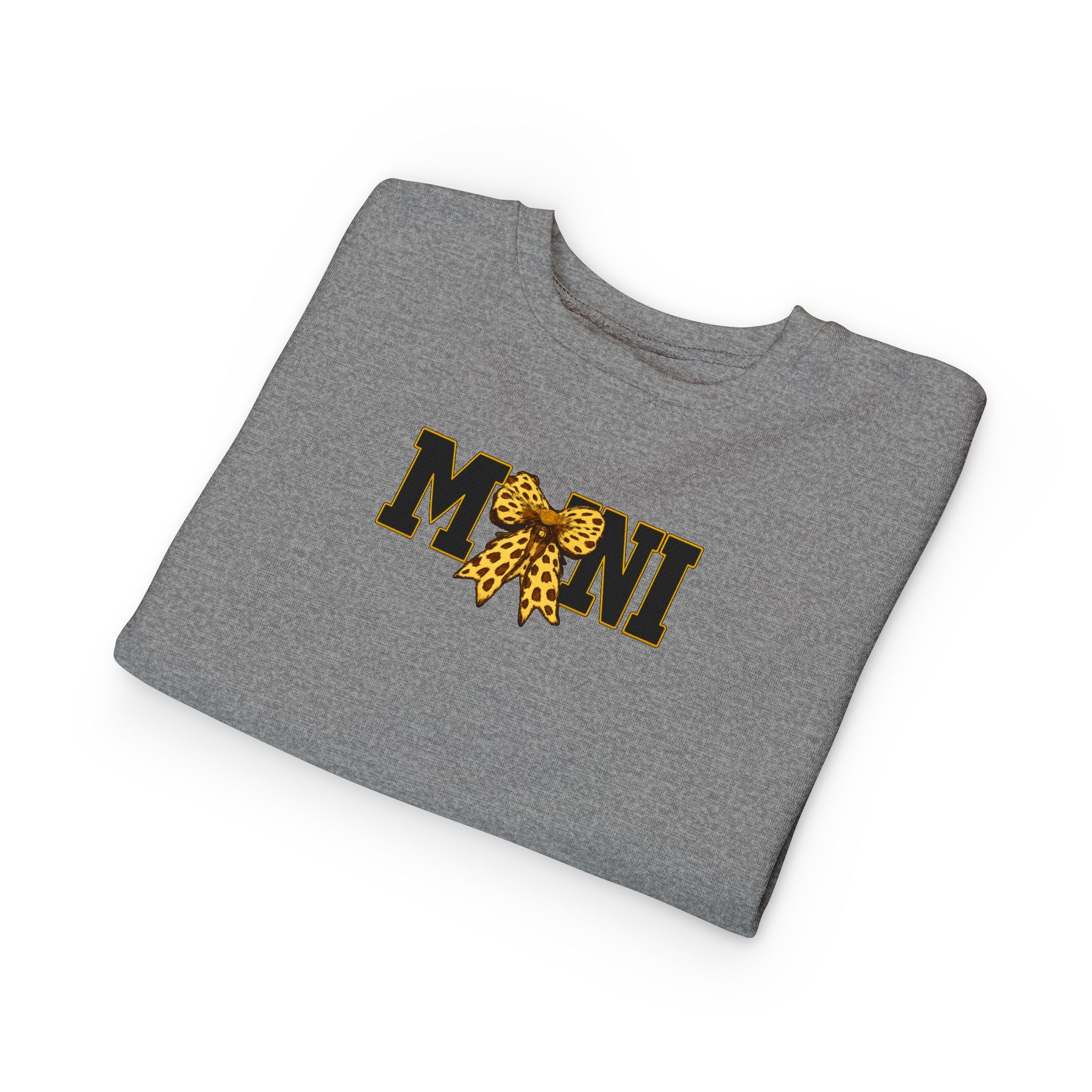 Mini Sweatshirt — 'MINI' Leopard Bow Toddler Pullover