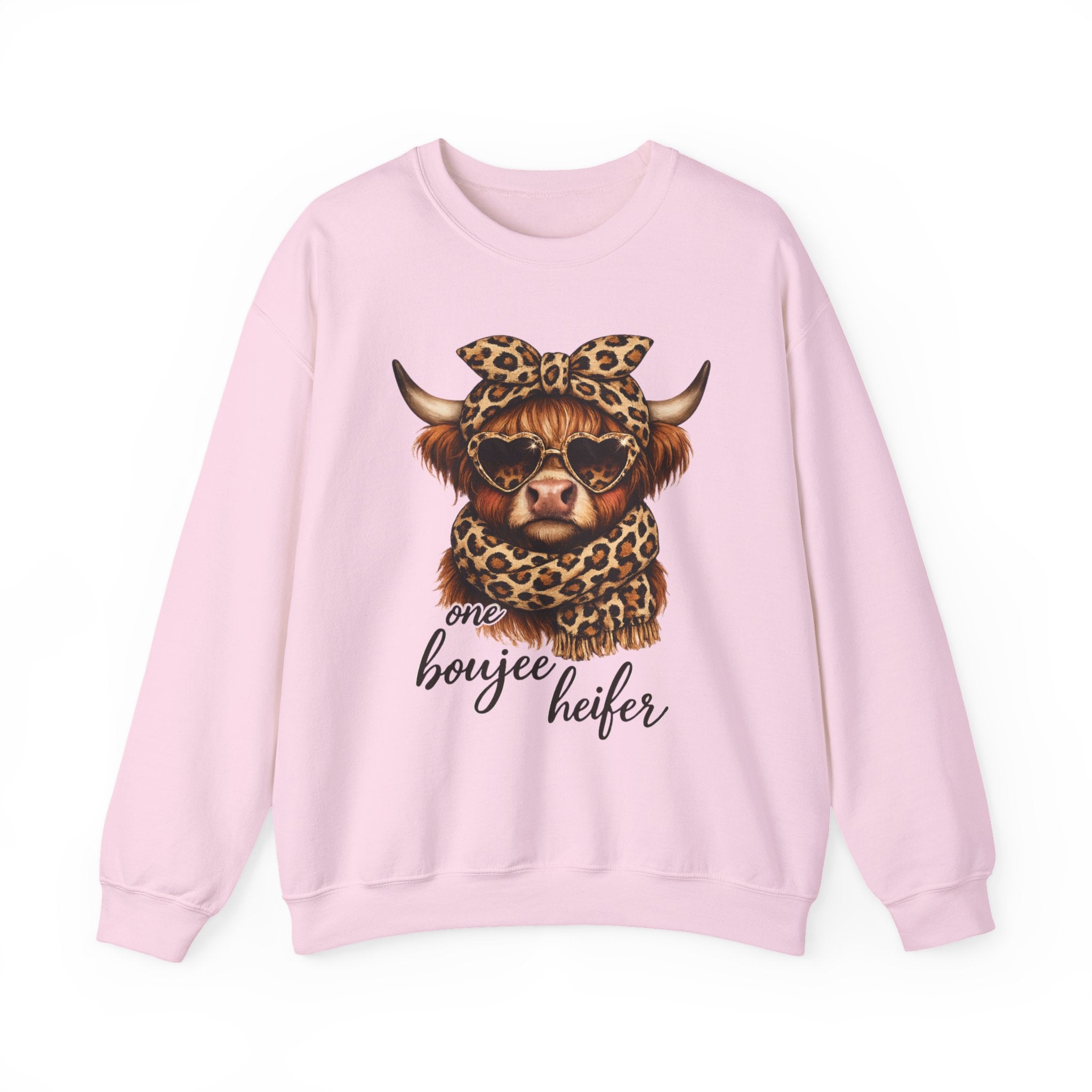 Boujee Heifer Leopard Cow Sweatshirt