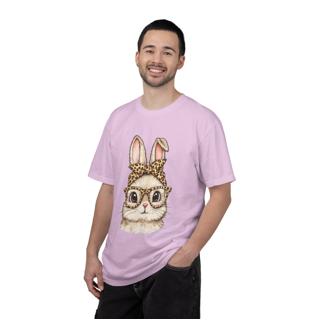Bunny in Leopard Headband T-Shirt — Cute Vintage Rabbit Graphic Tee