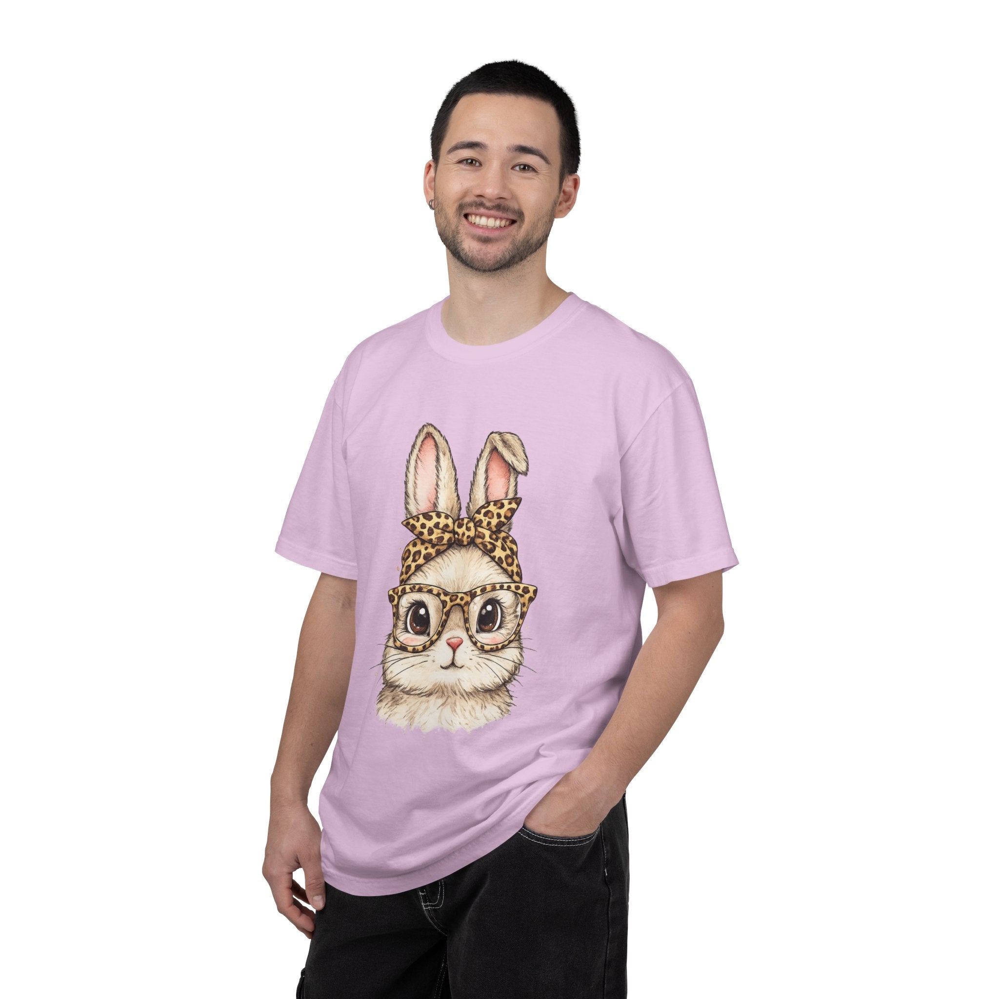 Bunny in Leopard Headband T-Shirt — Cute Vintage Rabbit Graphic Tee