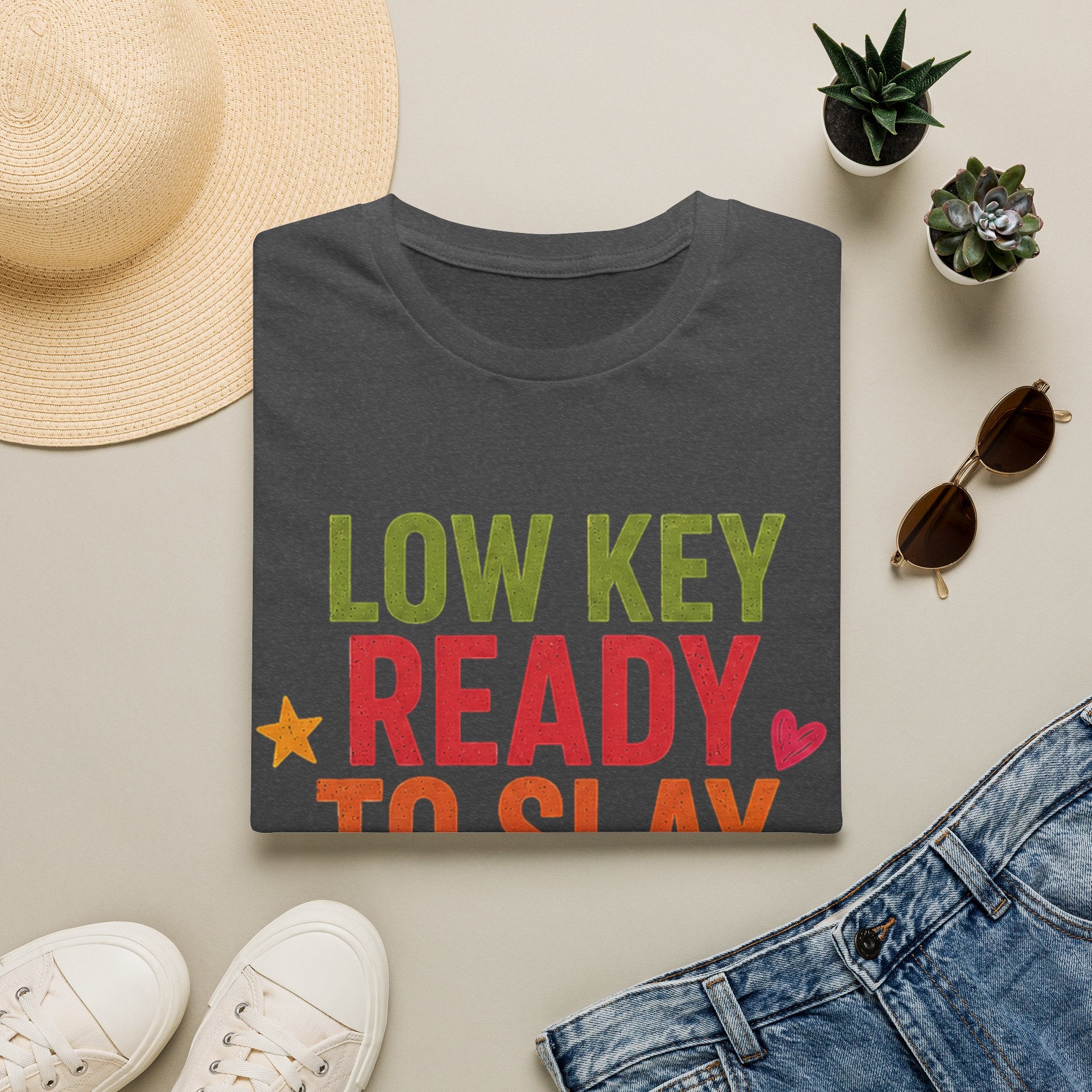 Ready to Slay T-Shirt — "Low Key Ready to Slay This Year" Motivational Graphic Tee