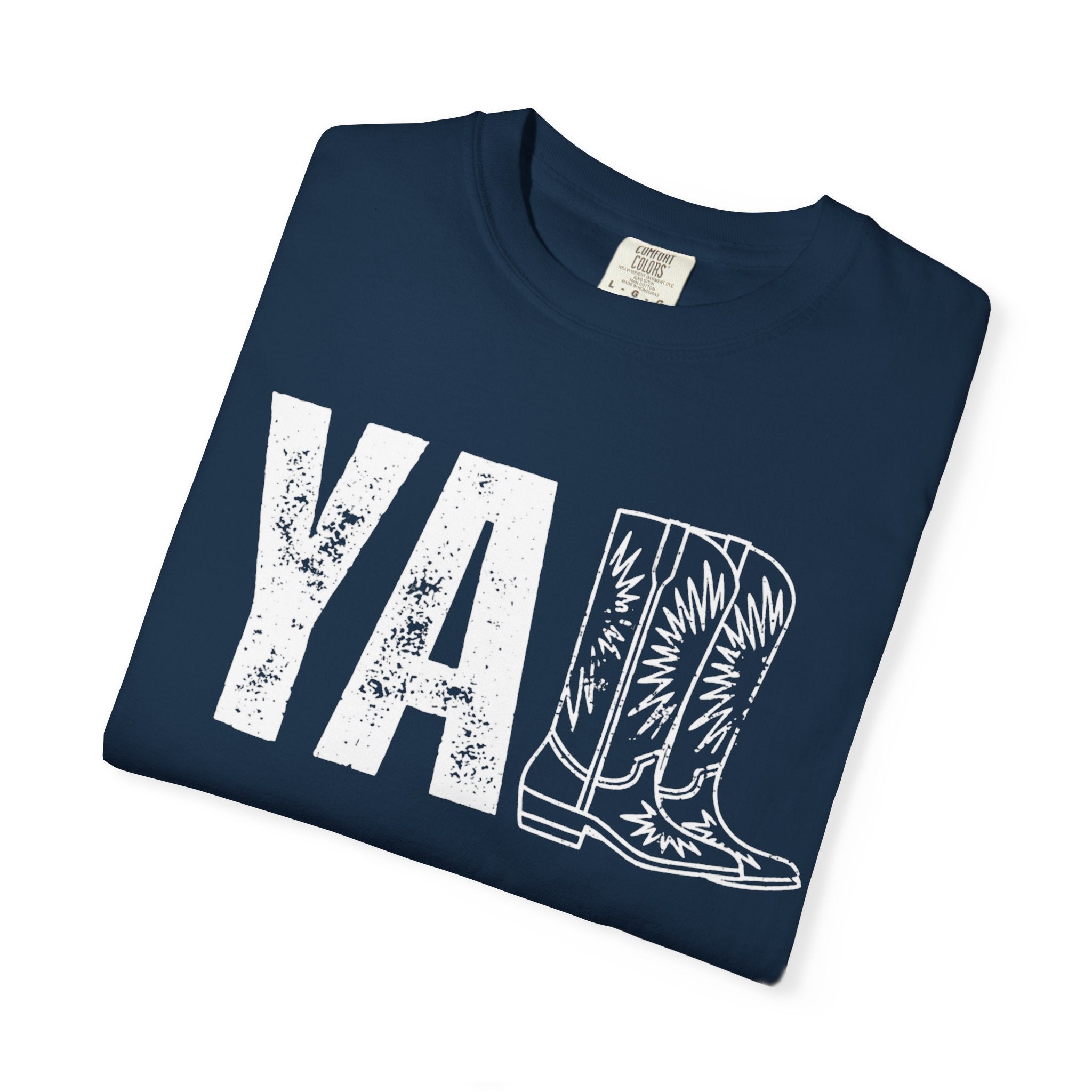YA Boot Graphic T-Shirt — Distressed Cowboy Boots Tee