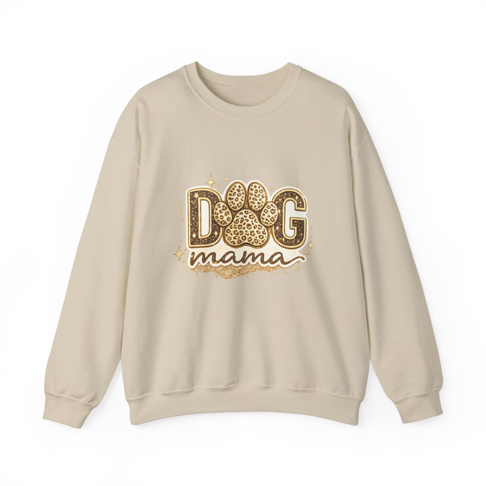 Dog Mama Crewneck Sweatshirt — Leopard Paw Graphic