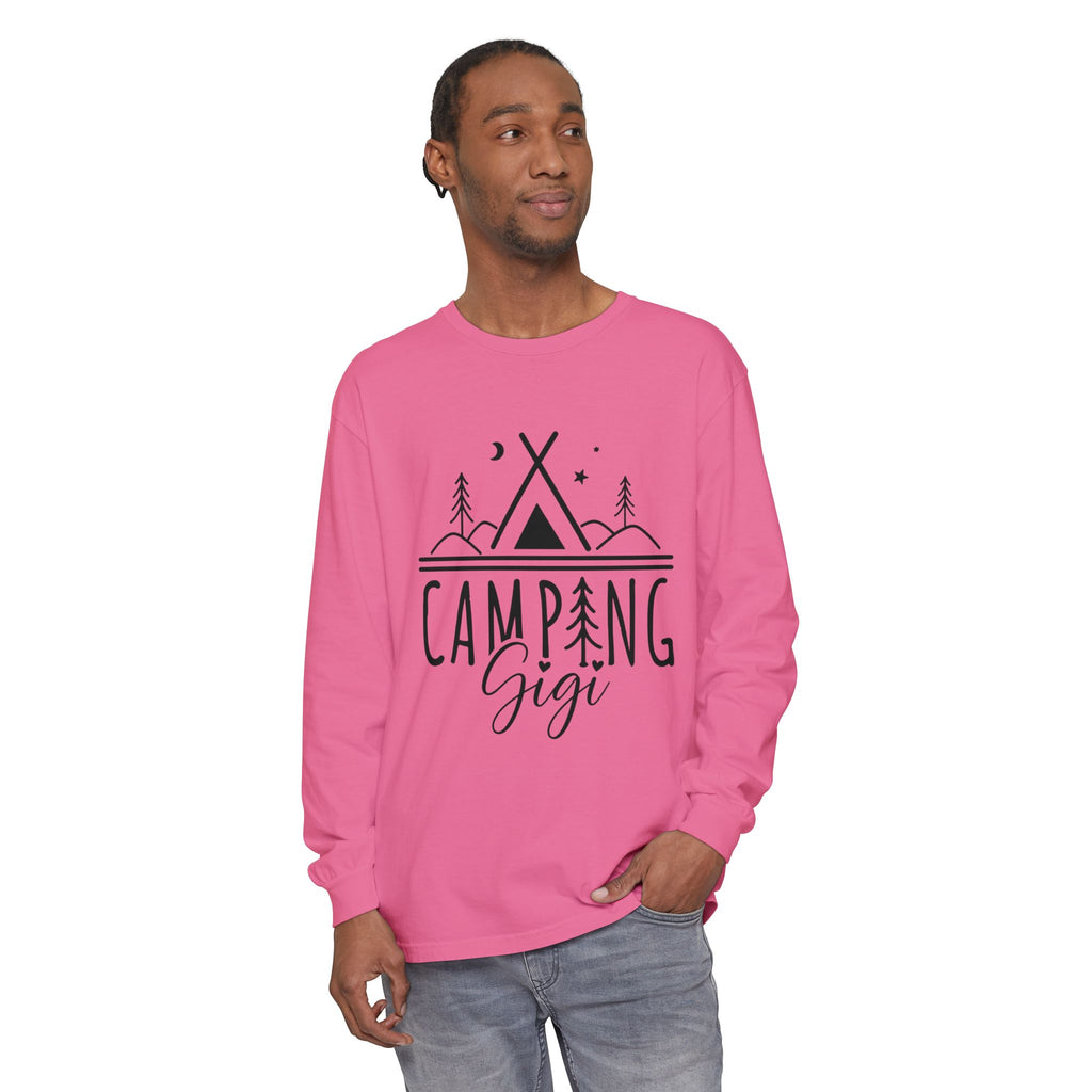 Camping Gigi Long Sleeve Tee — Graphic Camping Tent Shirt for Grandmothers