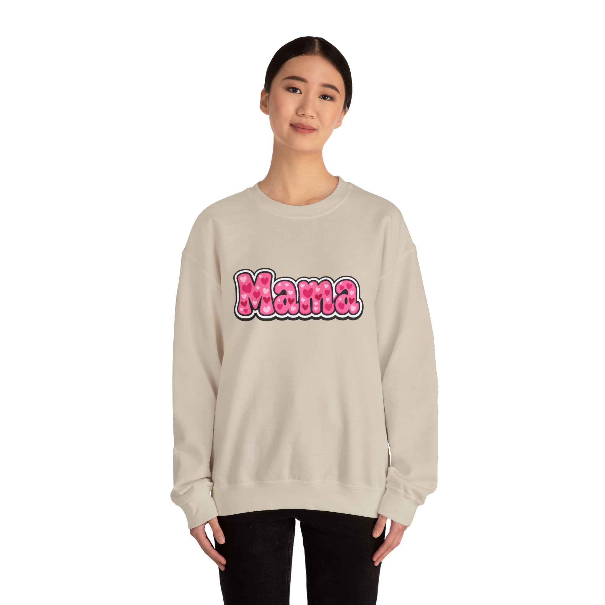 Mama Pink Bubble Letter Crewneck Sweatshirt