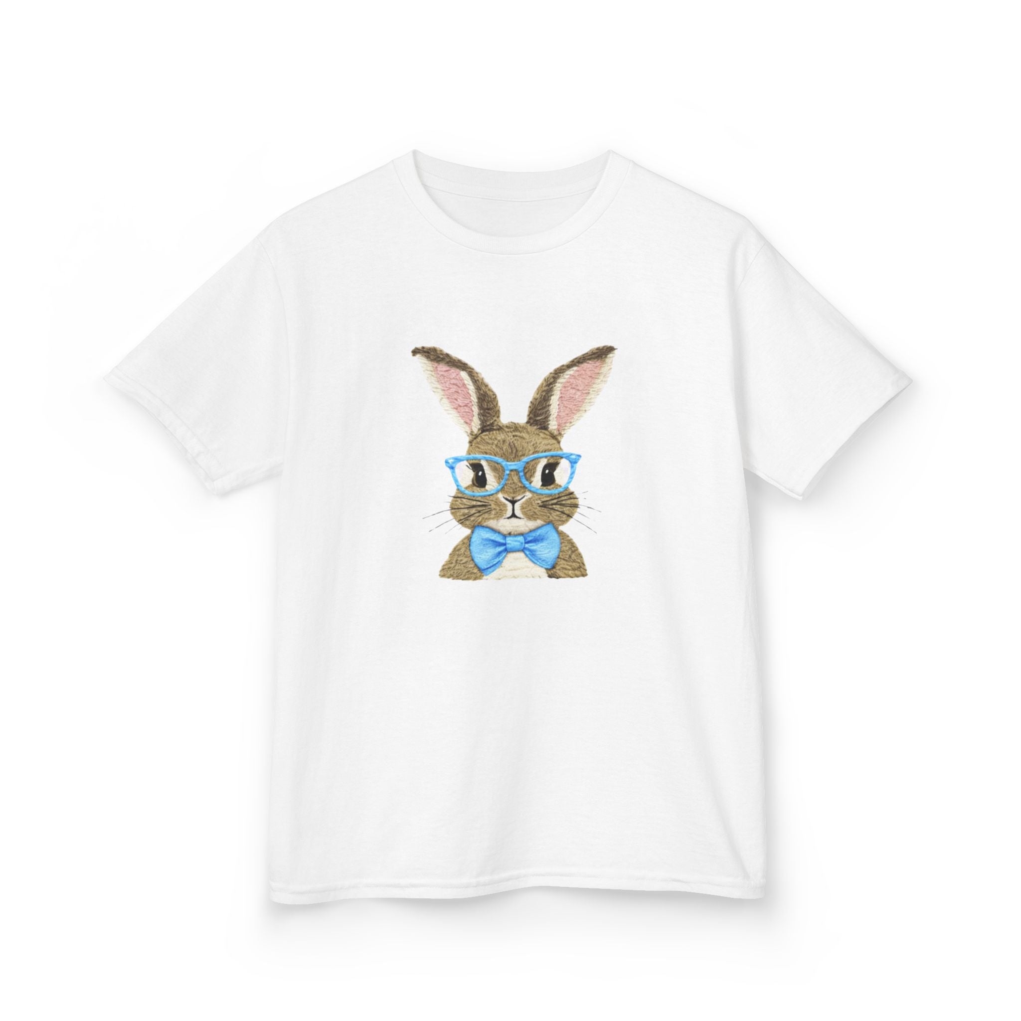 Kids Bunny with Glasses Tee — Cute Bow Tie Rabbit Shirt for Children