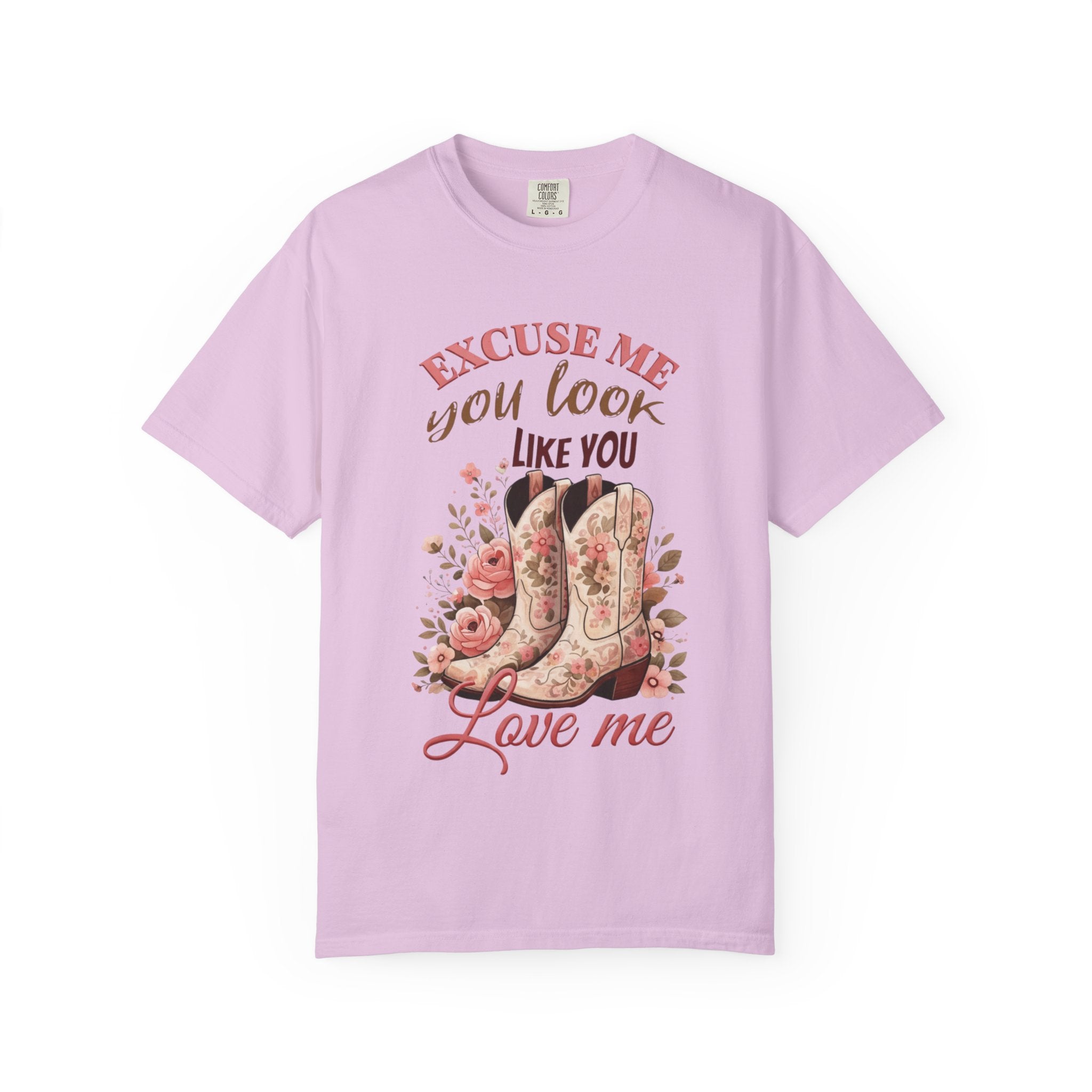 Excuse Me You Look Like You Love Me T-Shirt — Floral Cowboy Boots Graphic Tee