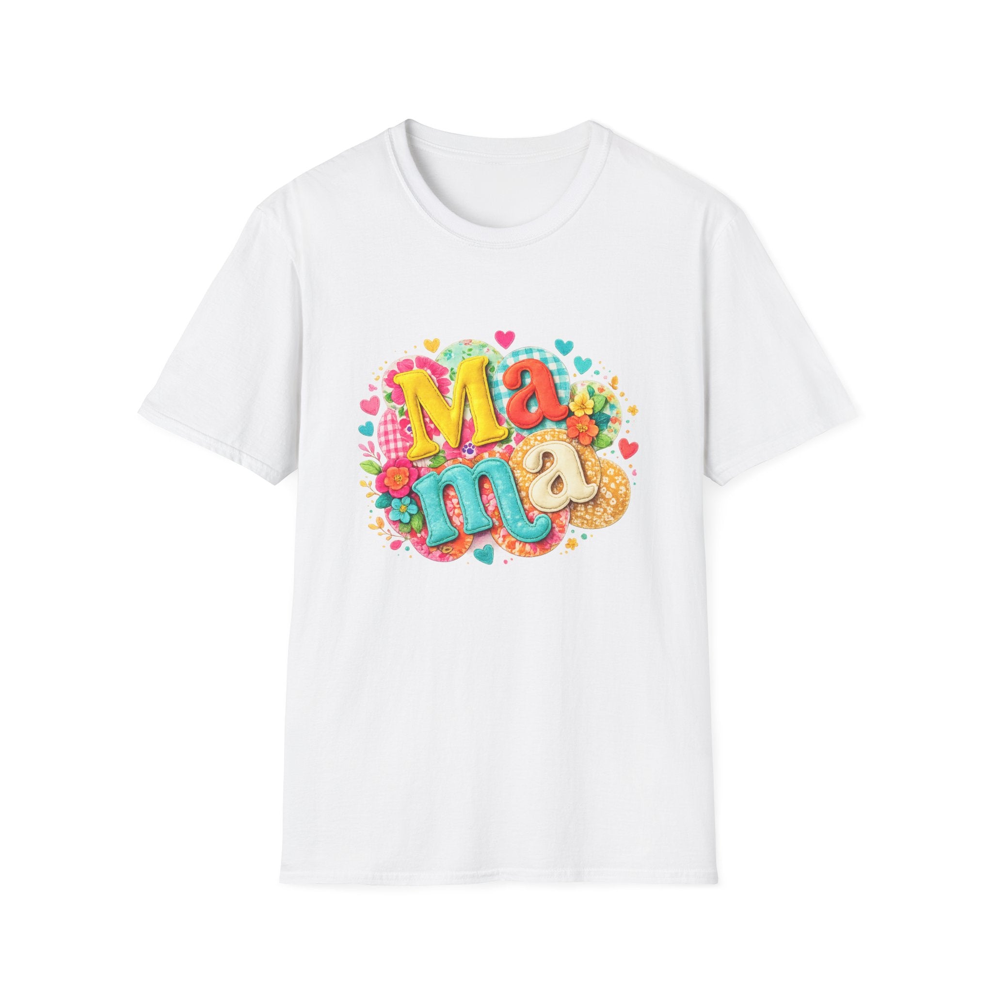 Mama Floral Graphic T‑Shirt — Colorful Heart & Flower Mother's Day Tee