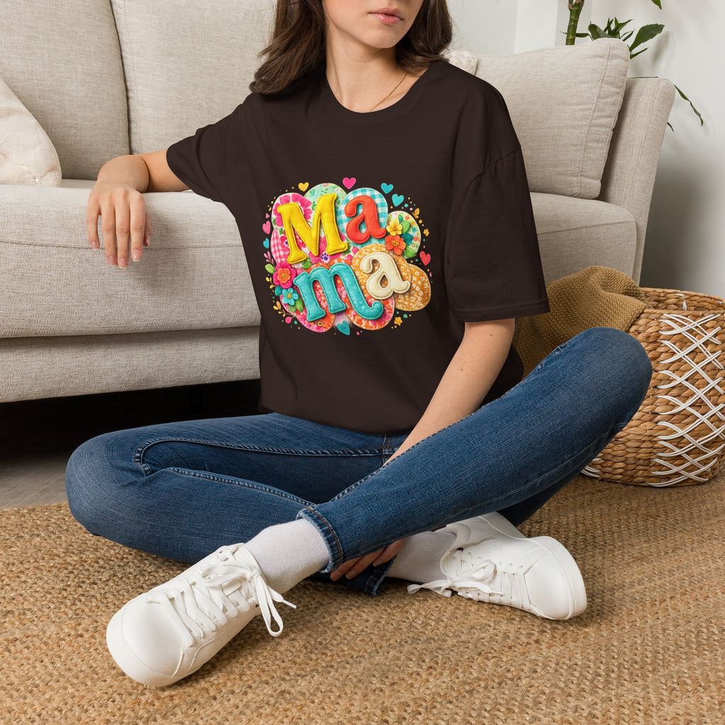 Mama Floral Graphic T‑Shirt — Colorful Heart & Flower Mother's Day Tee