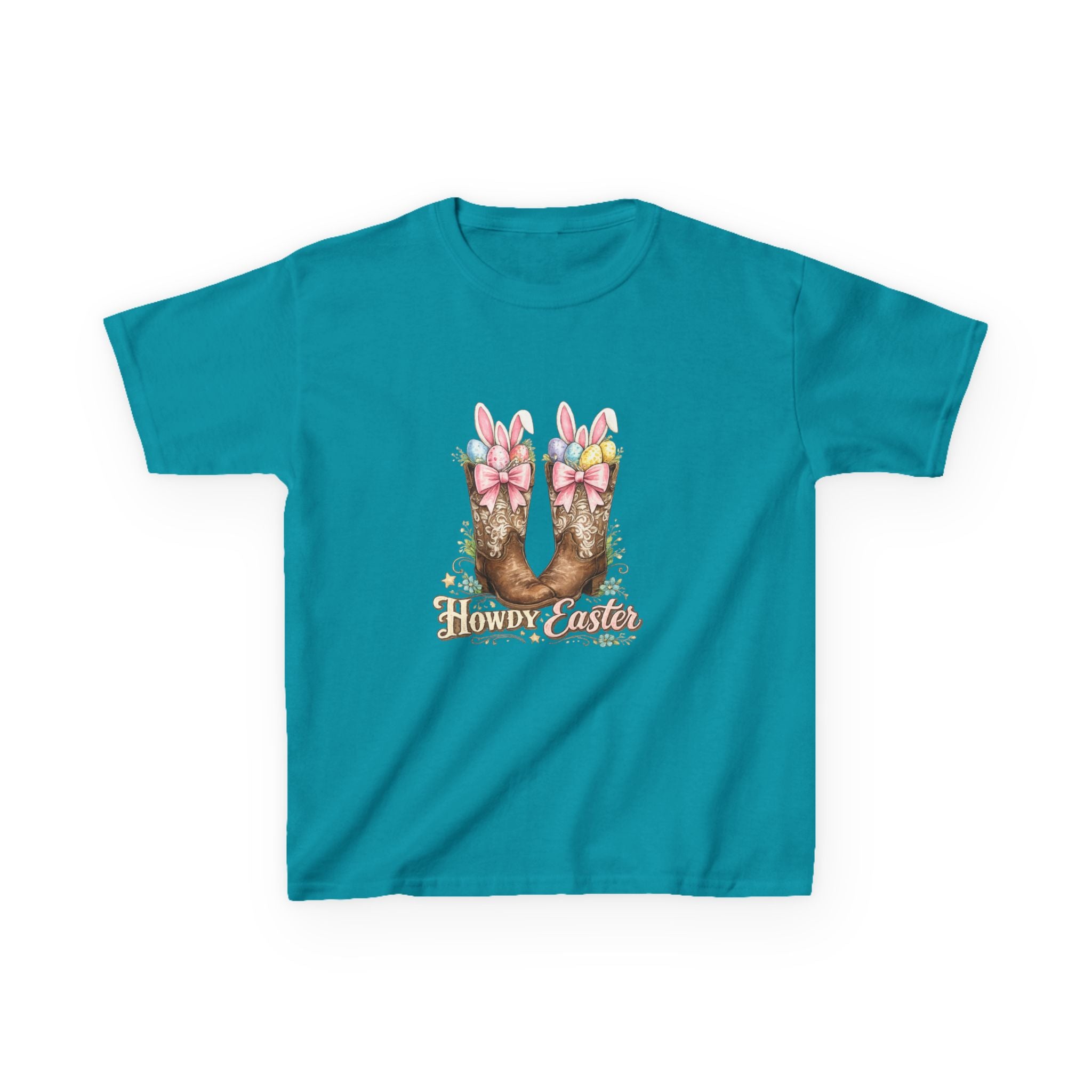Kids Tee — Howdy Easter Horseshoe with Pastel Bows